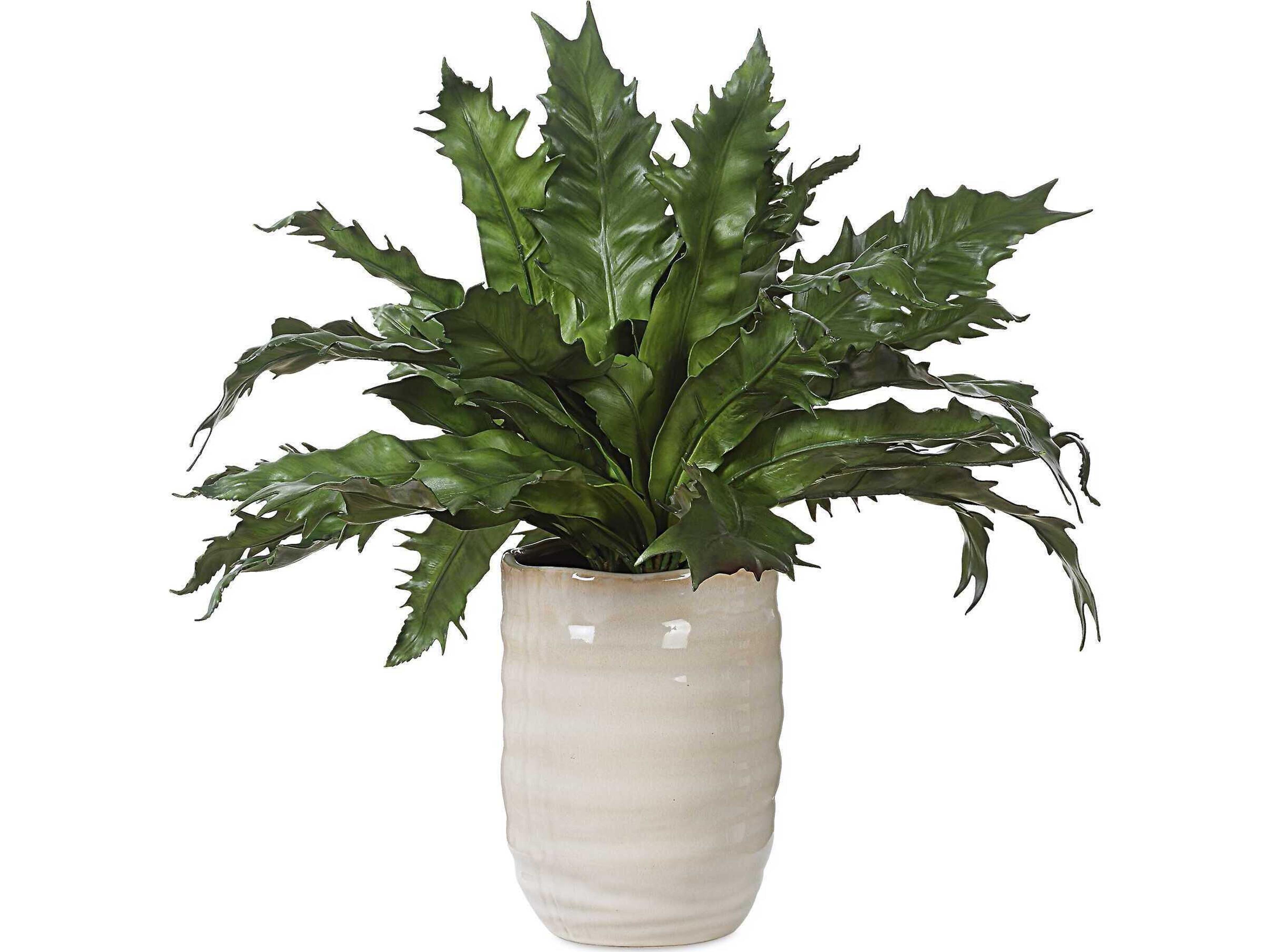 Uttermost Verdure Fern In Glazed Pot