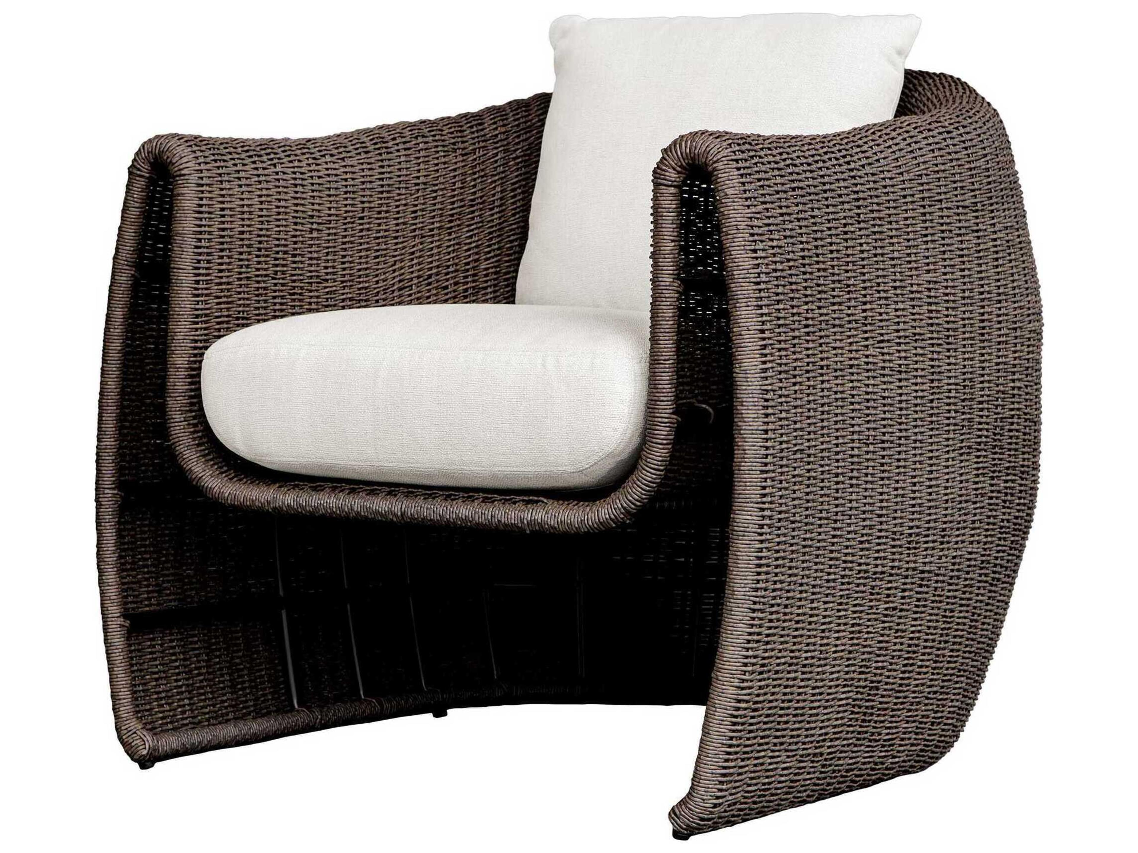 Uttermost Outdoor Tropic Brown Wicker Cushion Lounge Chair