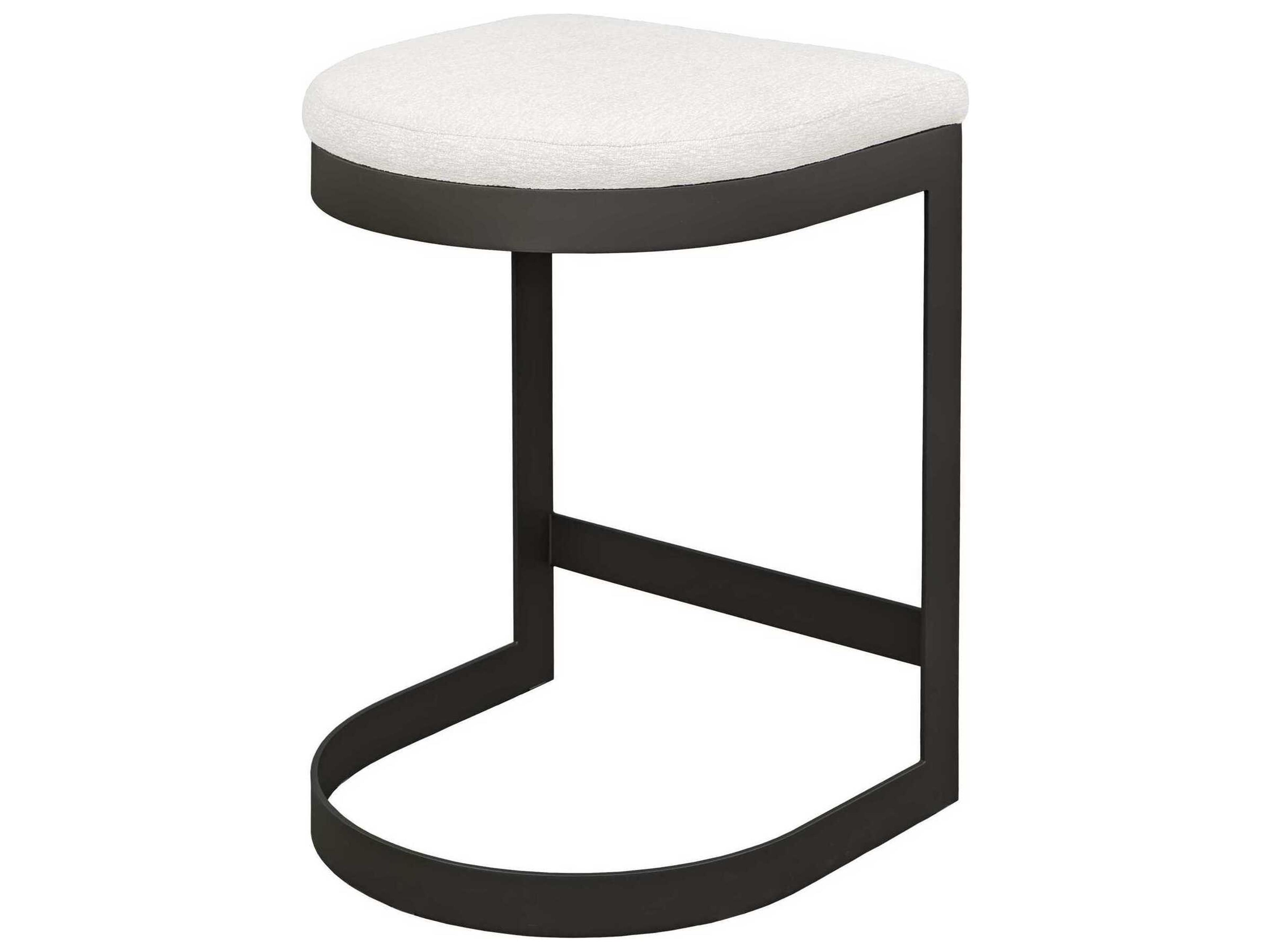 Uttermost Outdoor Maude Java Black Taupe Gray Steel Cushion Counter Stool