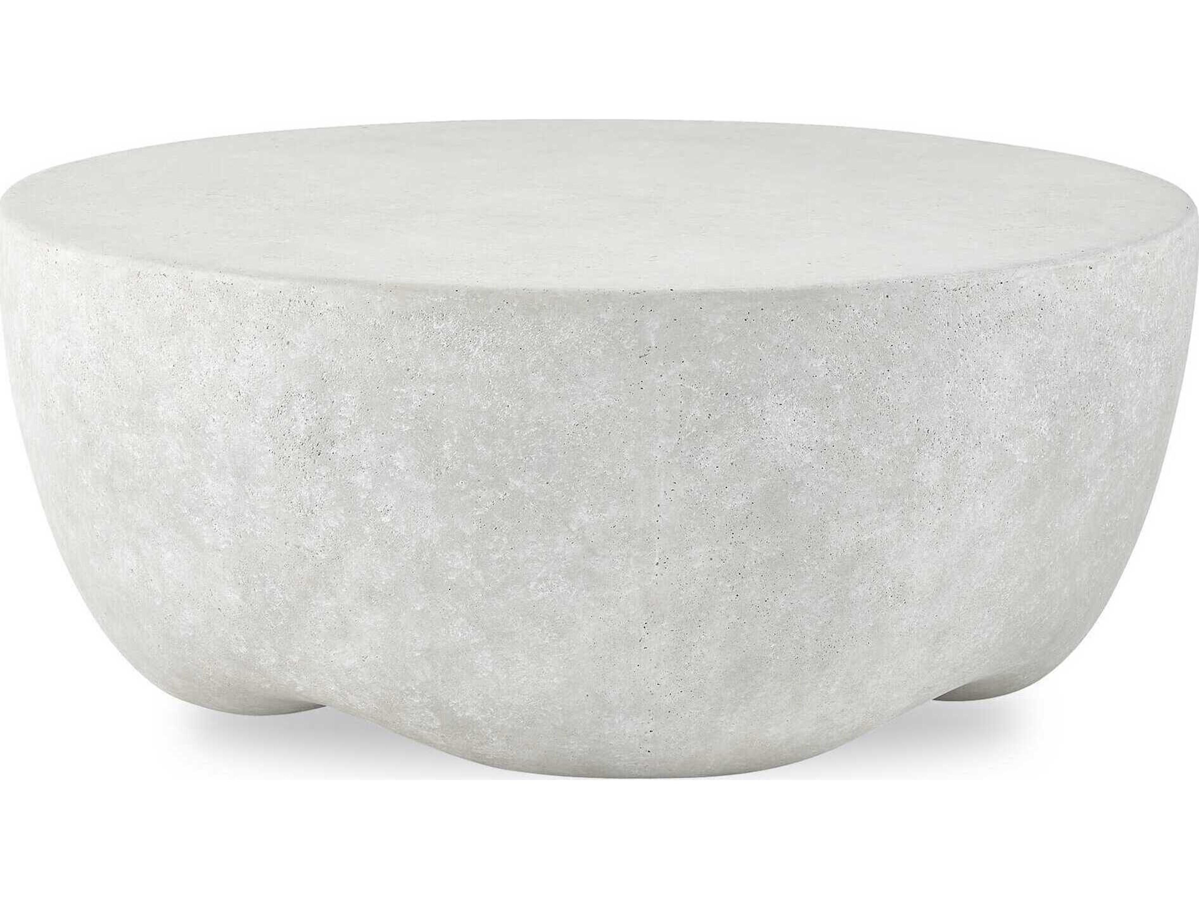 Uttermost Outdoor Wright Light Stone Concrete Round Coffee Table