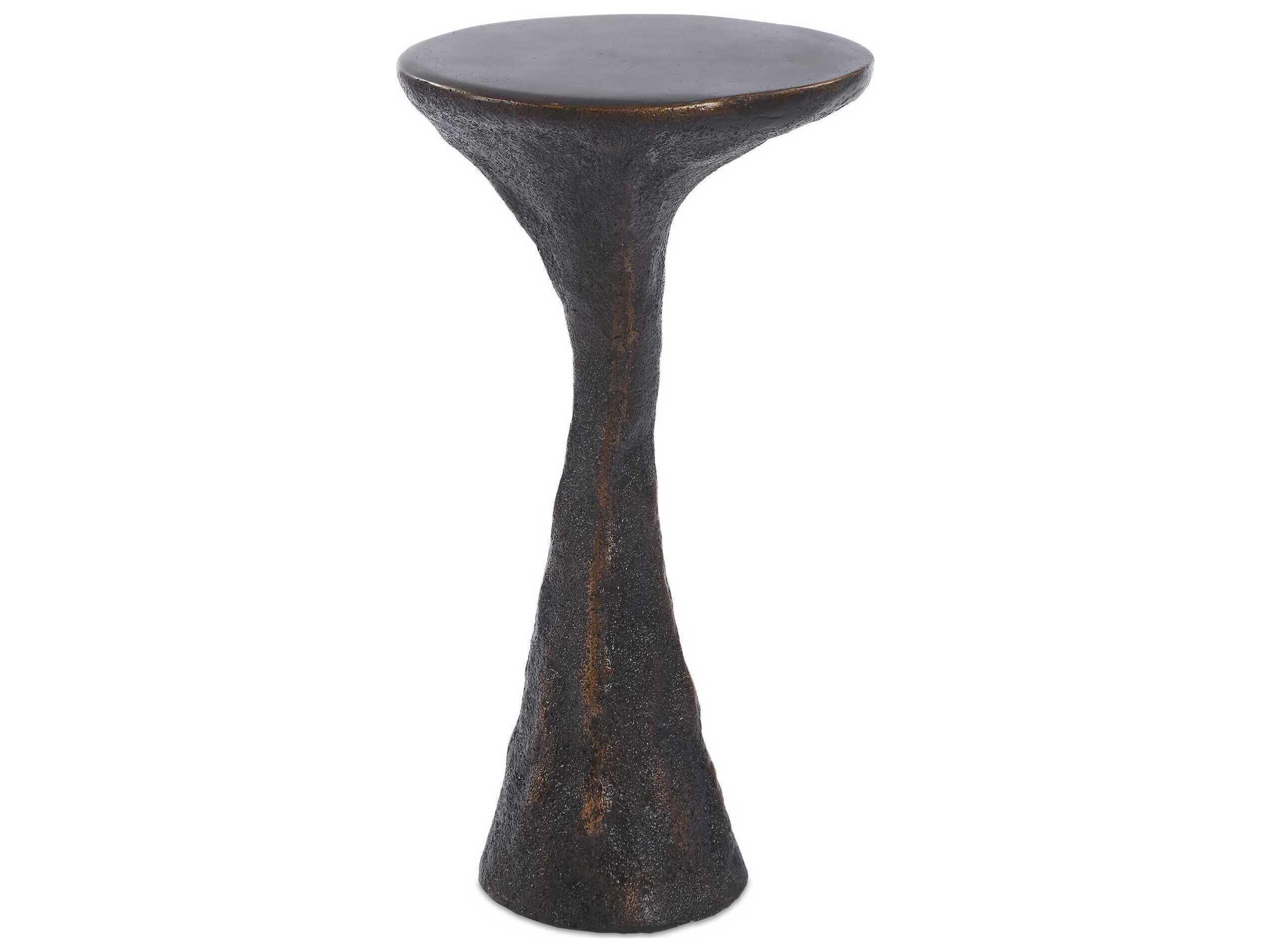 Uttermost Outdoor Milan Black Bronze Concrete Oval End Table