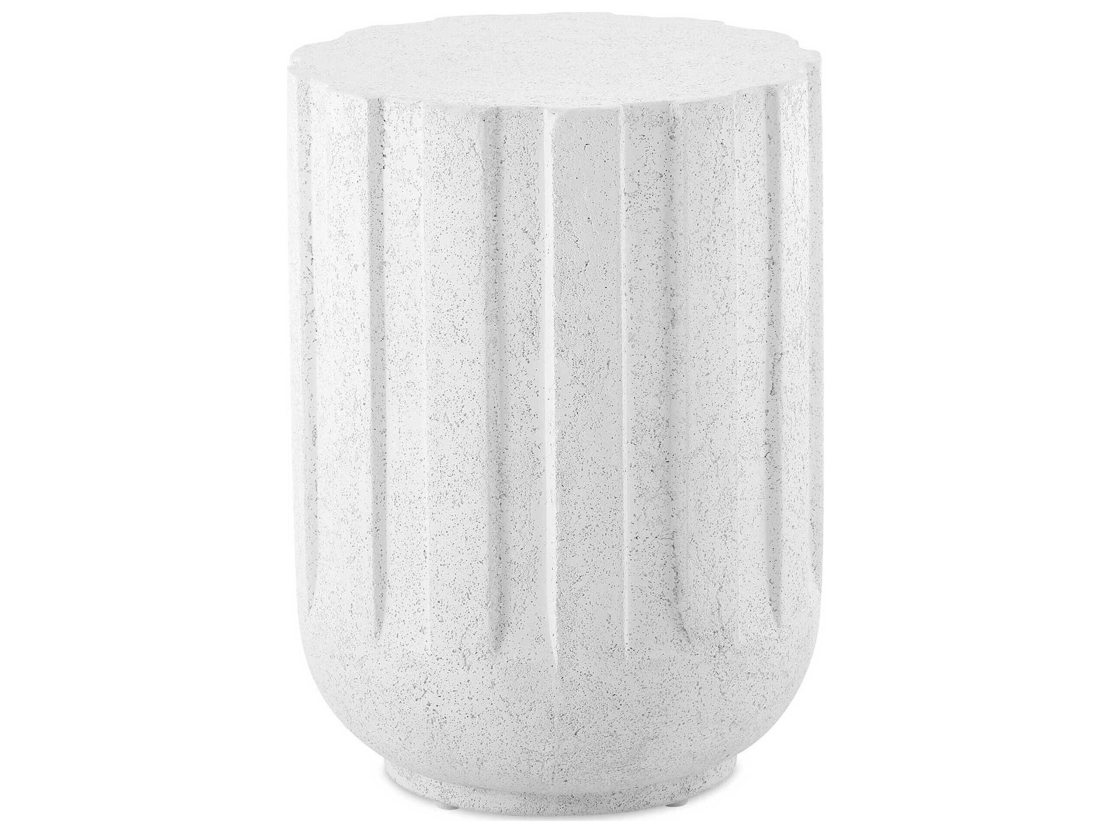 Jane White Concrete Round End Table