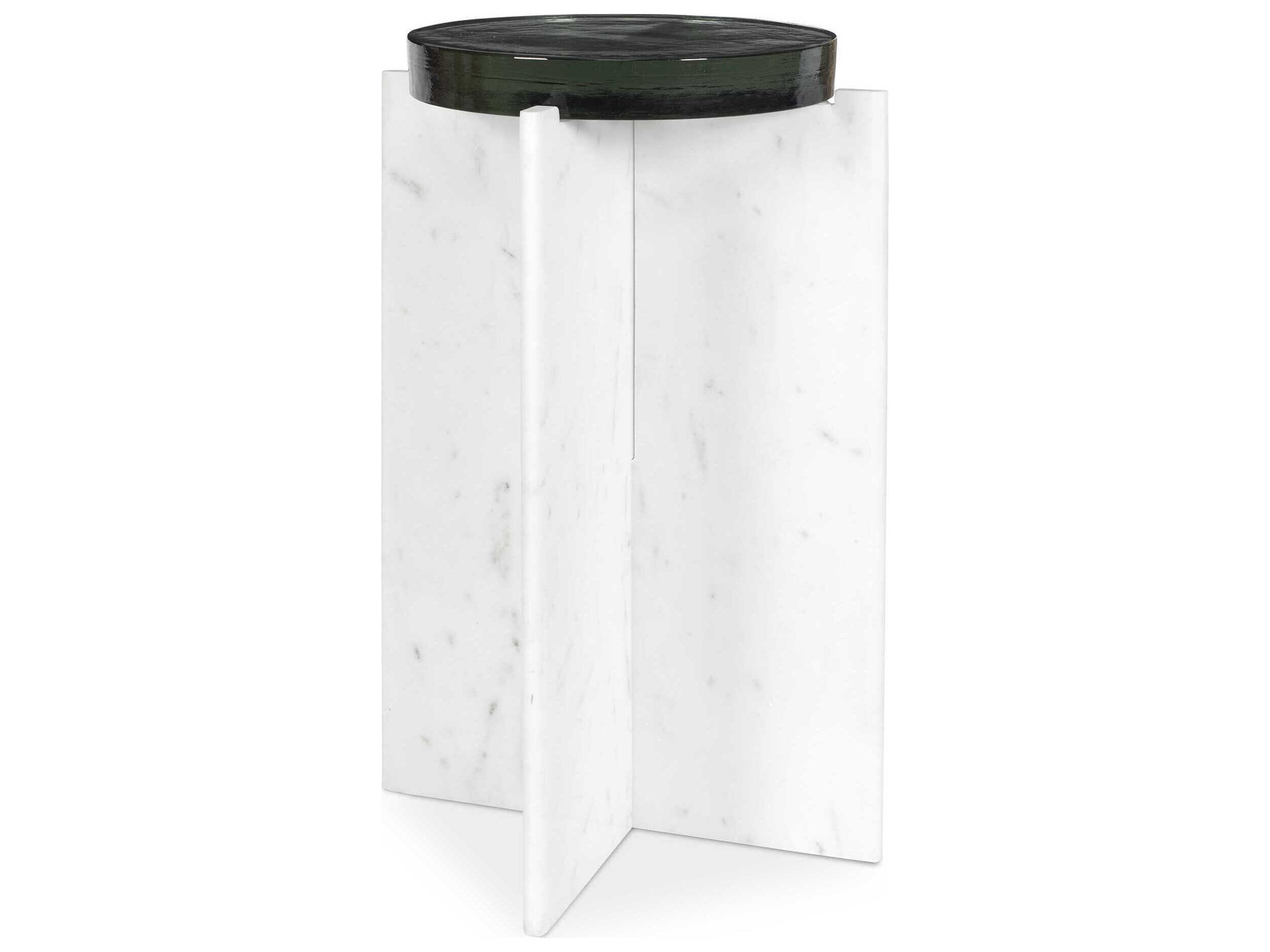 Uttermost Outdoor Olina White Stone Round End Table
