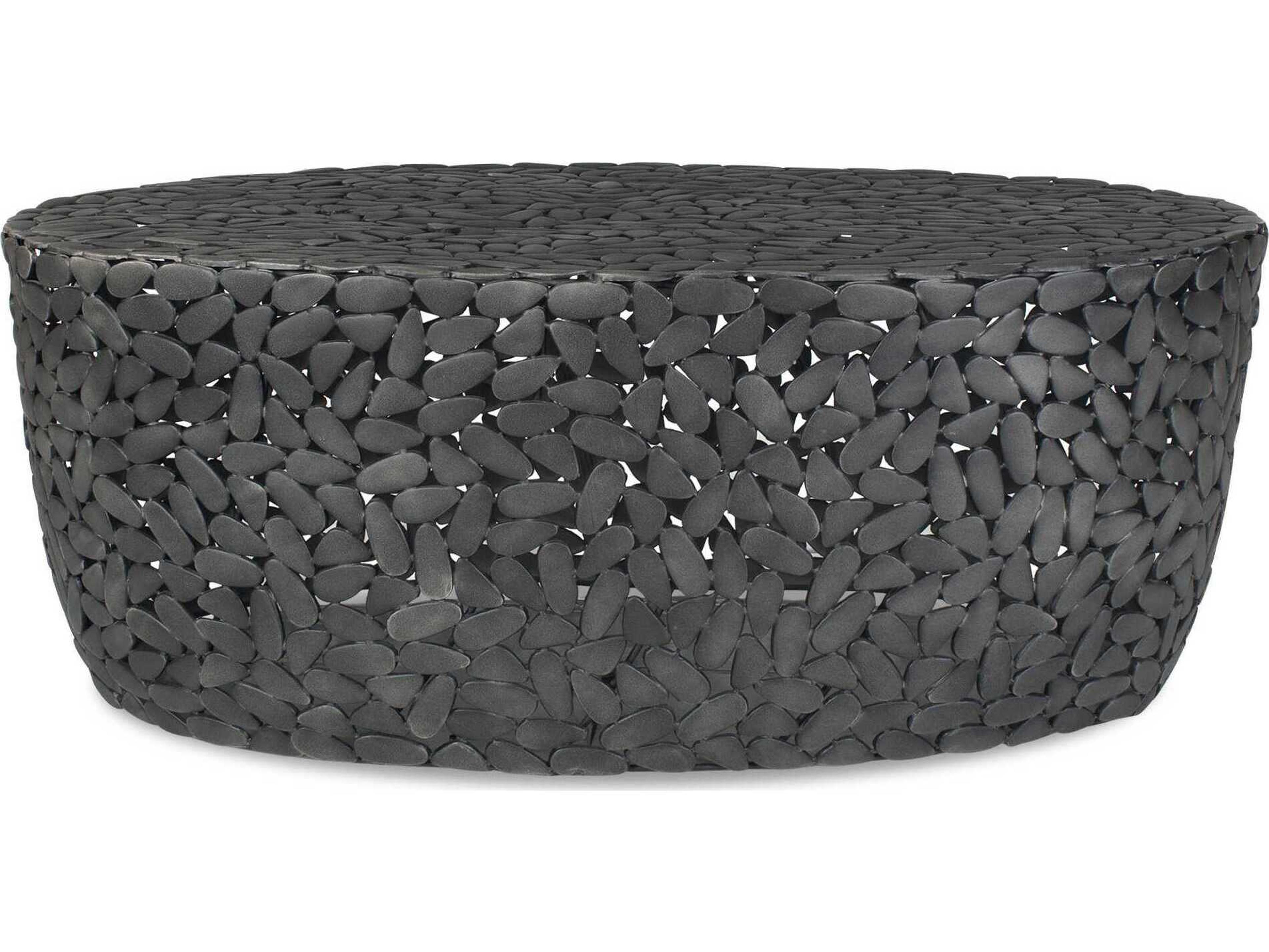 Rivington Black Aluminum Oval Coffee Table