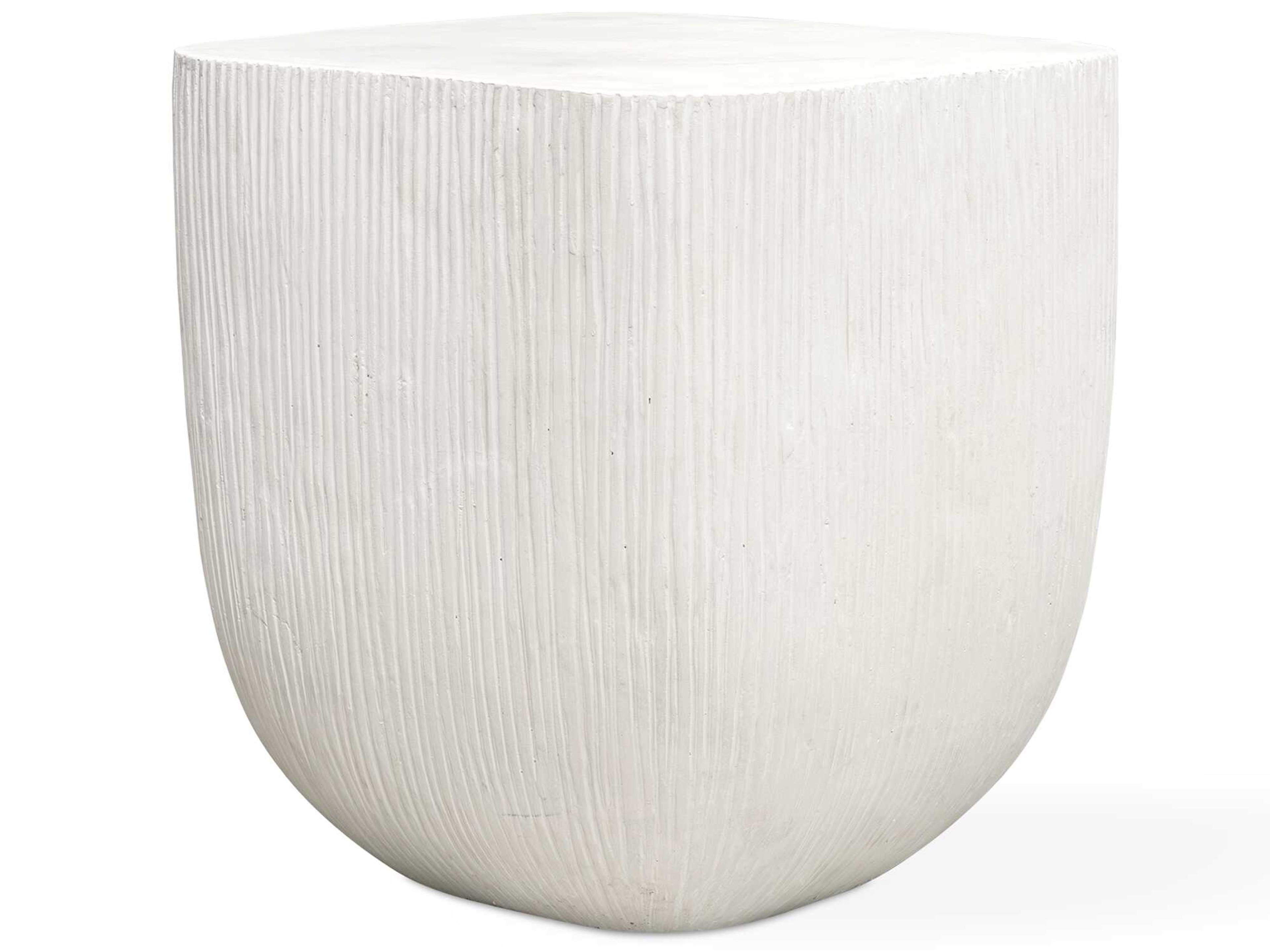 Uttermost Outdoor Alma Warm Limestone Concrete Square End Table