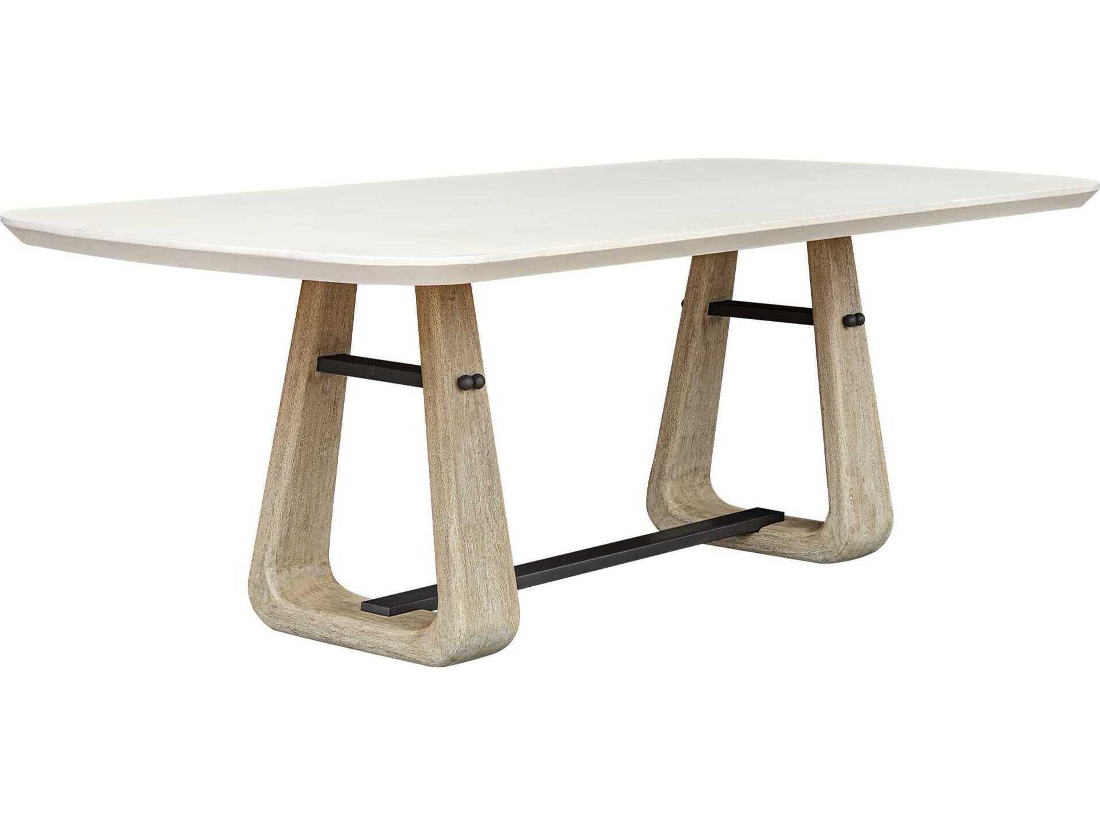 Uttermost Outdoor Circa White Woodtone Wood Rectangular Dining Table