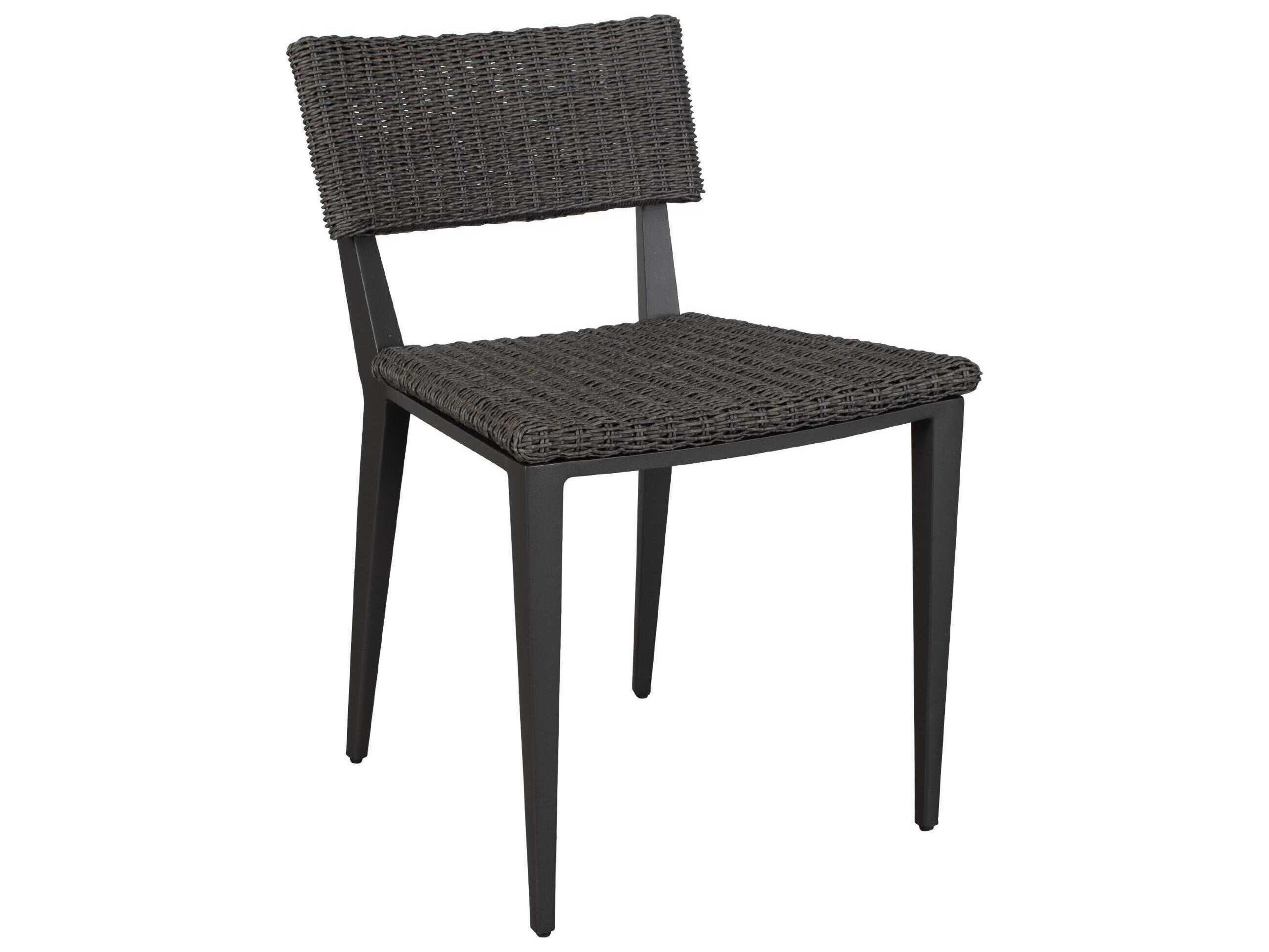 Uttermost Outdoor Calbas Java Black Aluminum Wicker Dining Chair