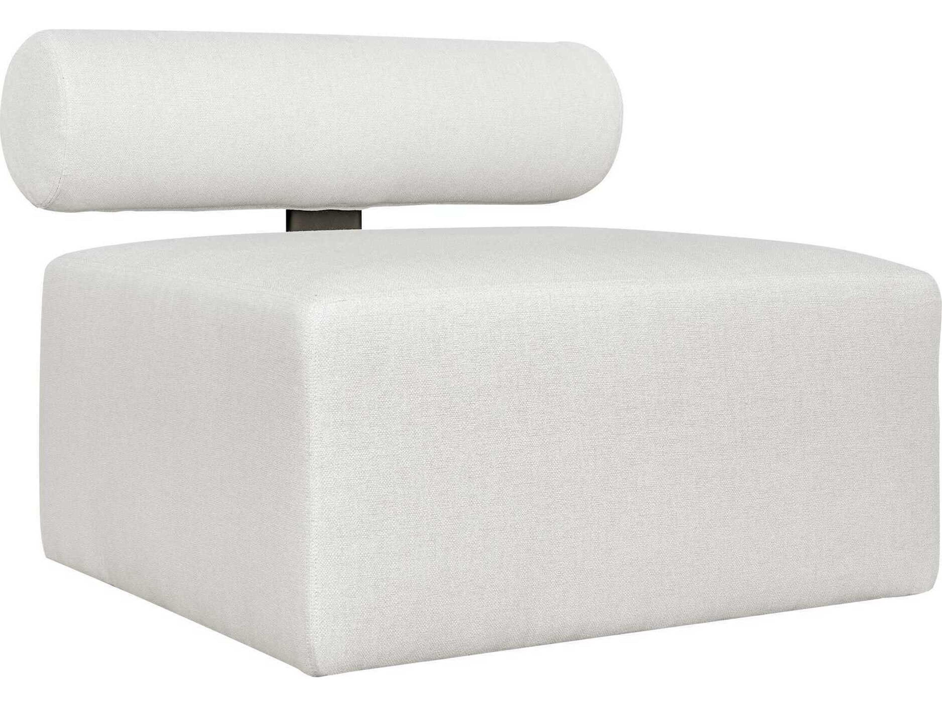 Bolster Back Java Black Oyster White Aluminum Cushion Lounge Chair