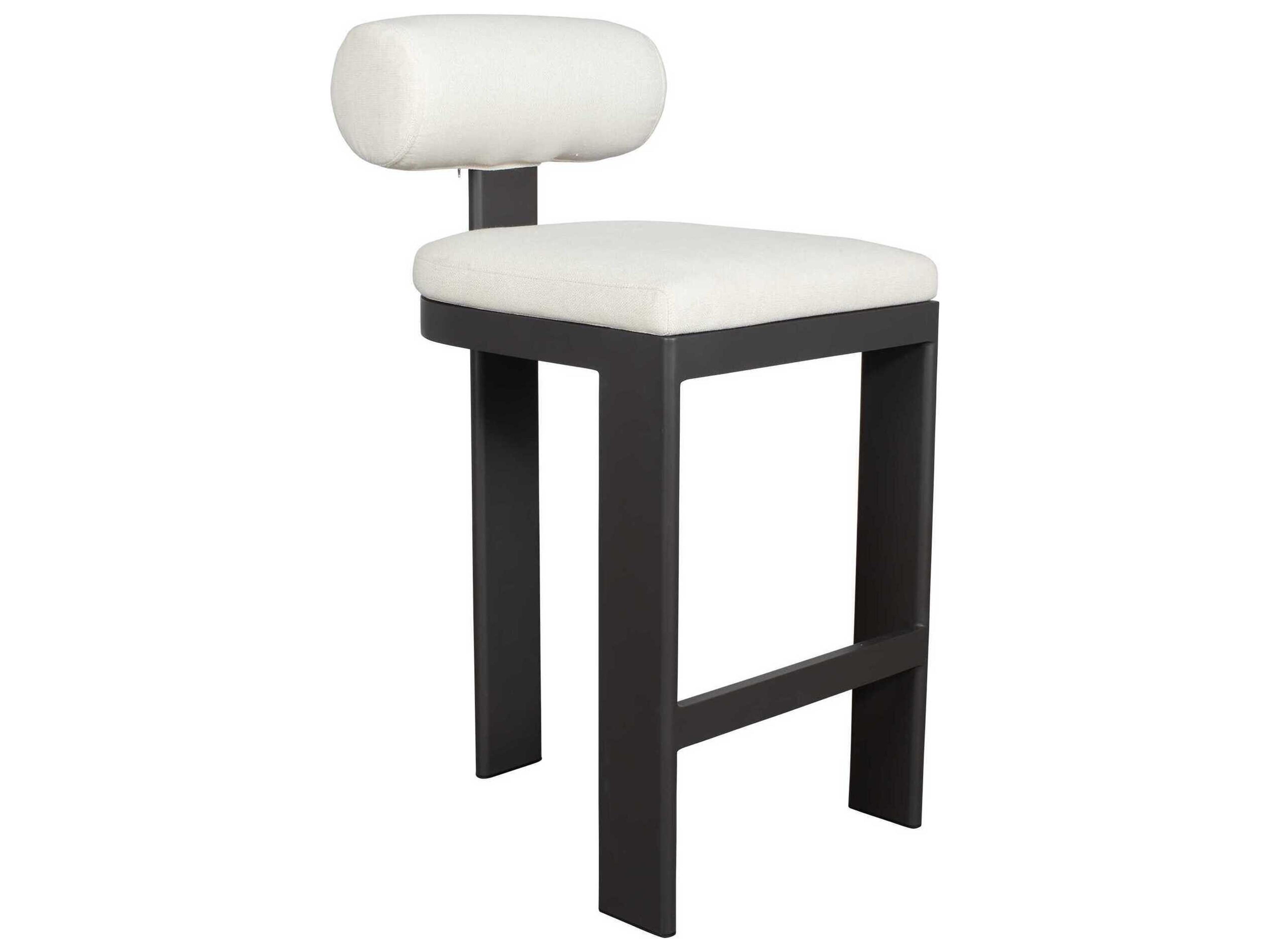 Uttermost Outdoor Bolster Back Java Black Oyster White Aluminum Cushion Bar Stool