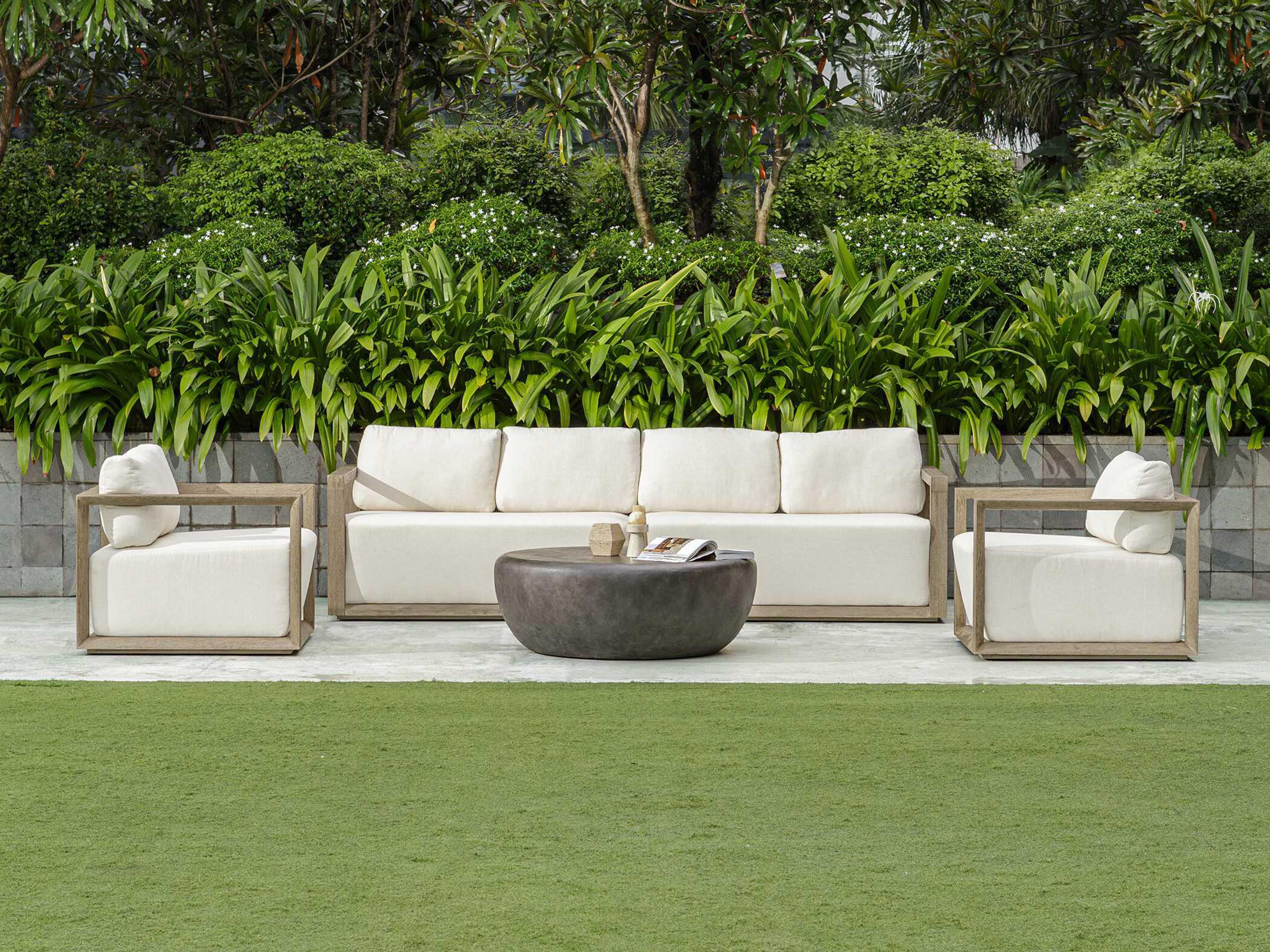 Uttermost Outdoor Remsen Faux Stone Cushion Lounge Set