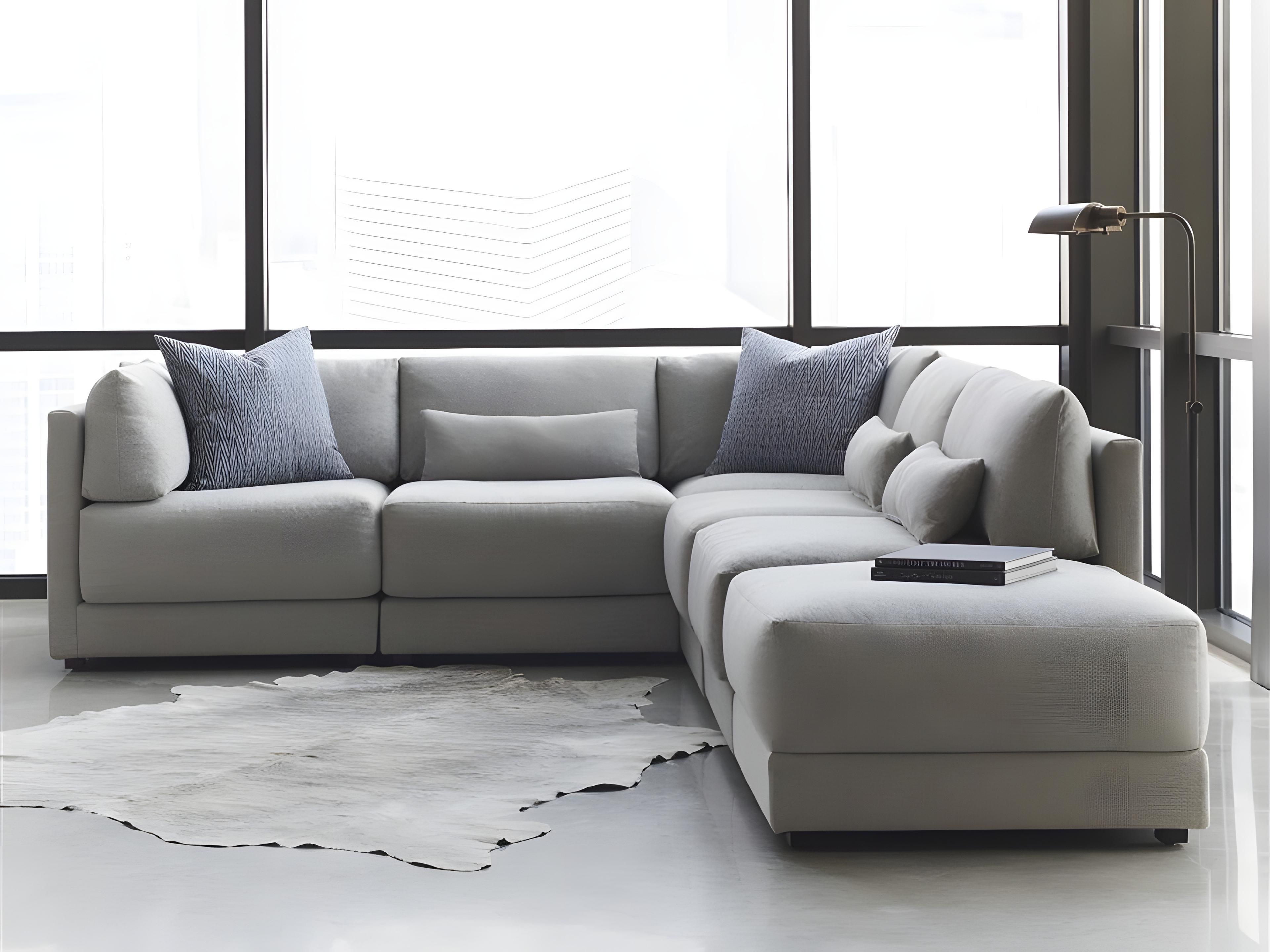 Vanguard Furniture Ease Beige Upholstered Sectional Sofa