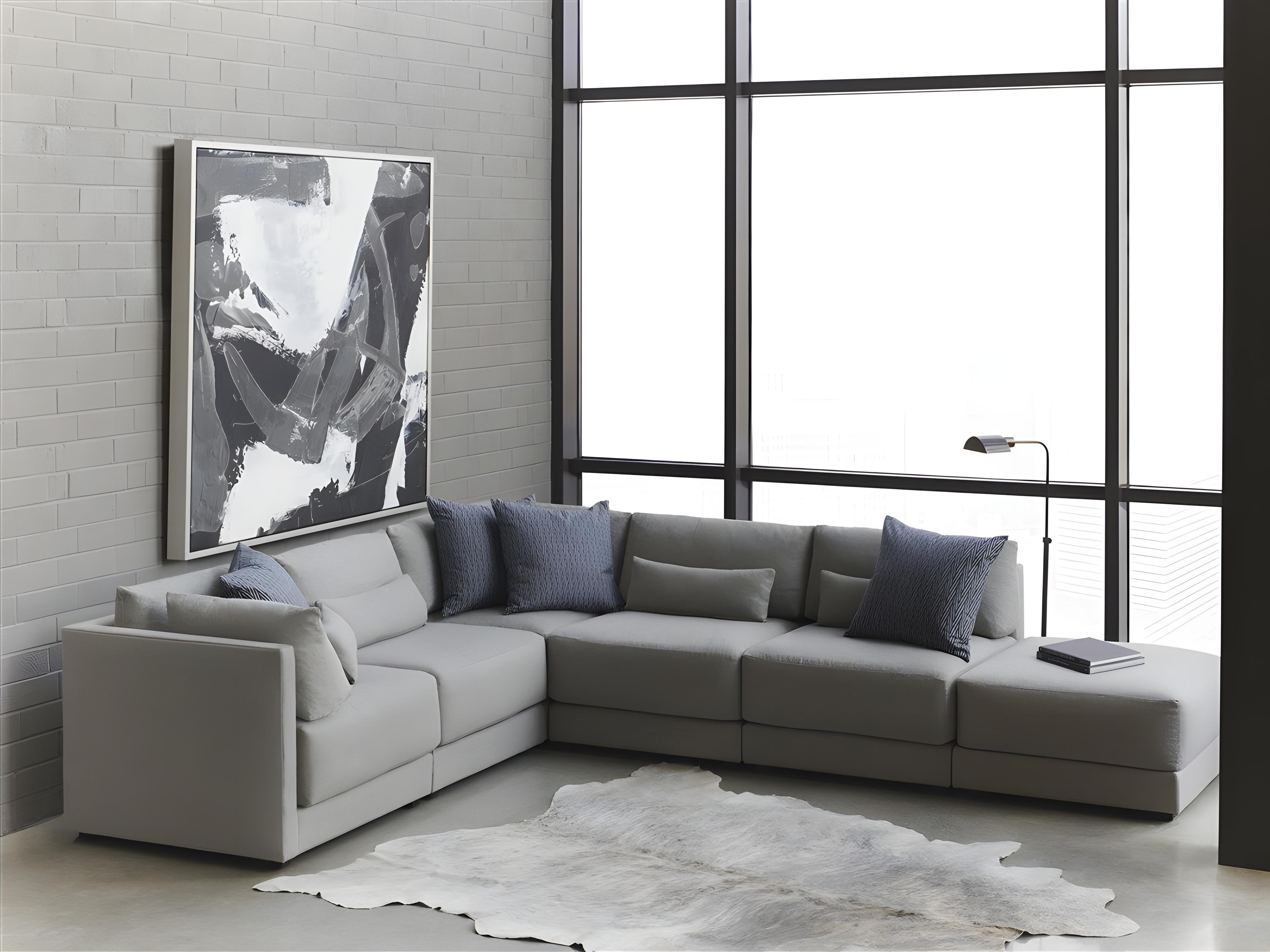 Vanguard Furniture Ease Beige Upholstered Sectional Sofa