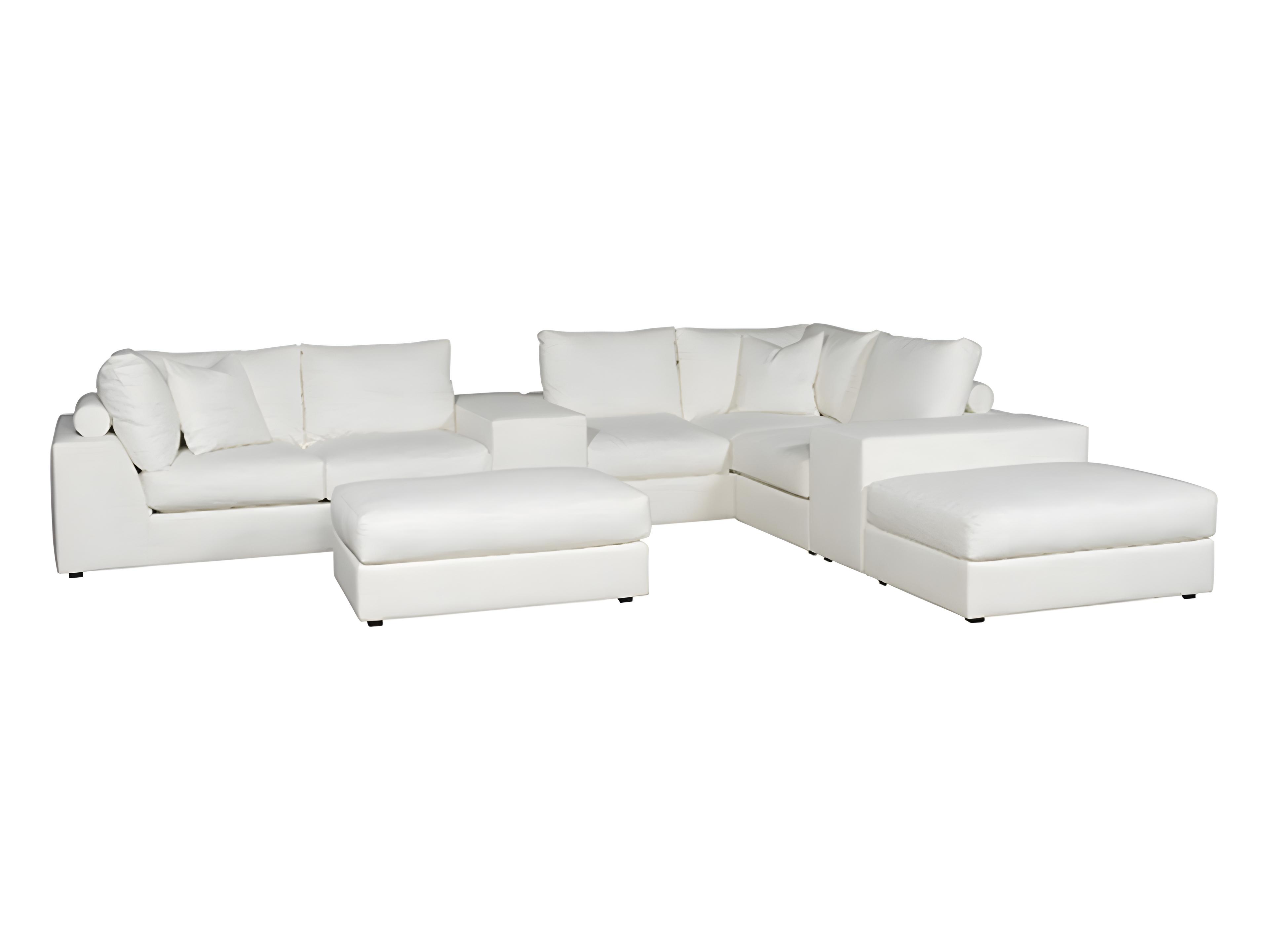 Vanguard Furniture Ease White Upholstered Sectional Sofa