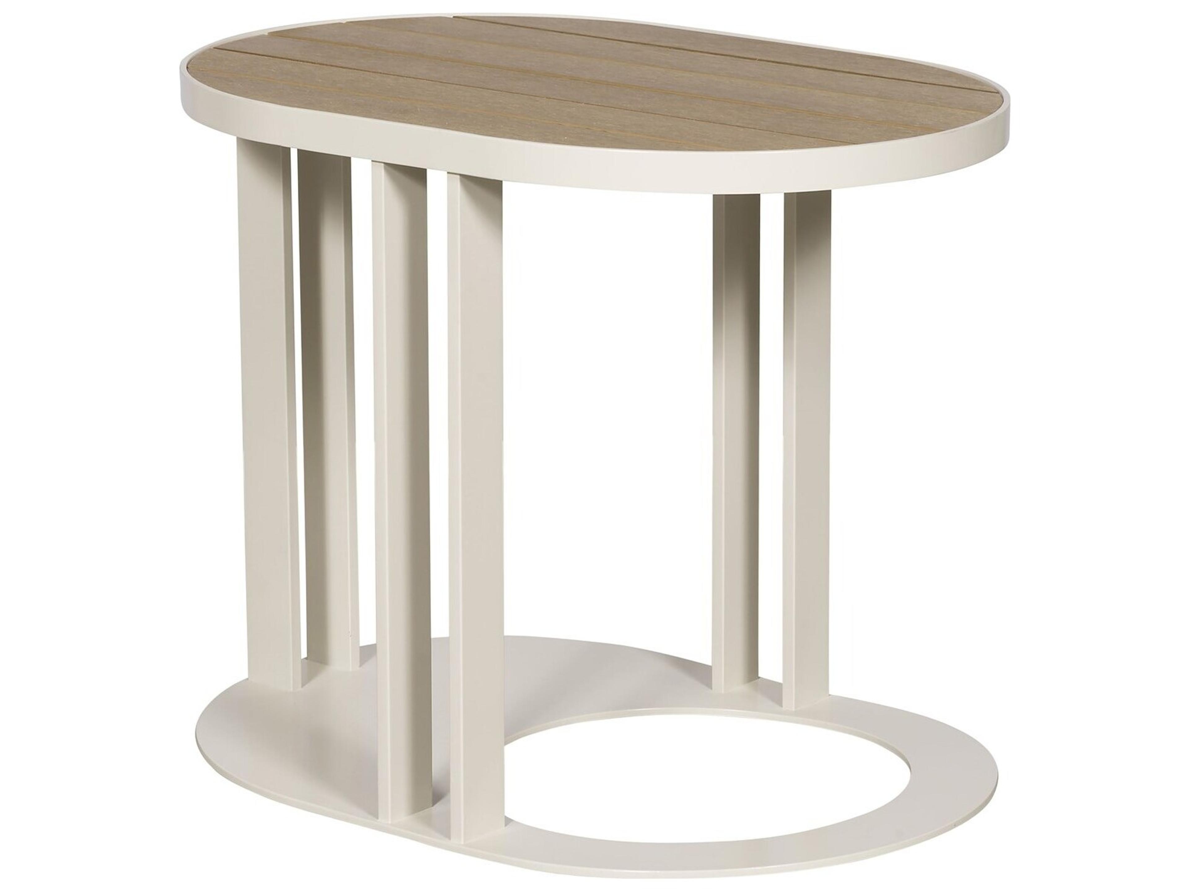 Vanguard Furniture Michael Weiss Montecito Aluminum White Shimmer Oval Accent Table