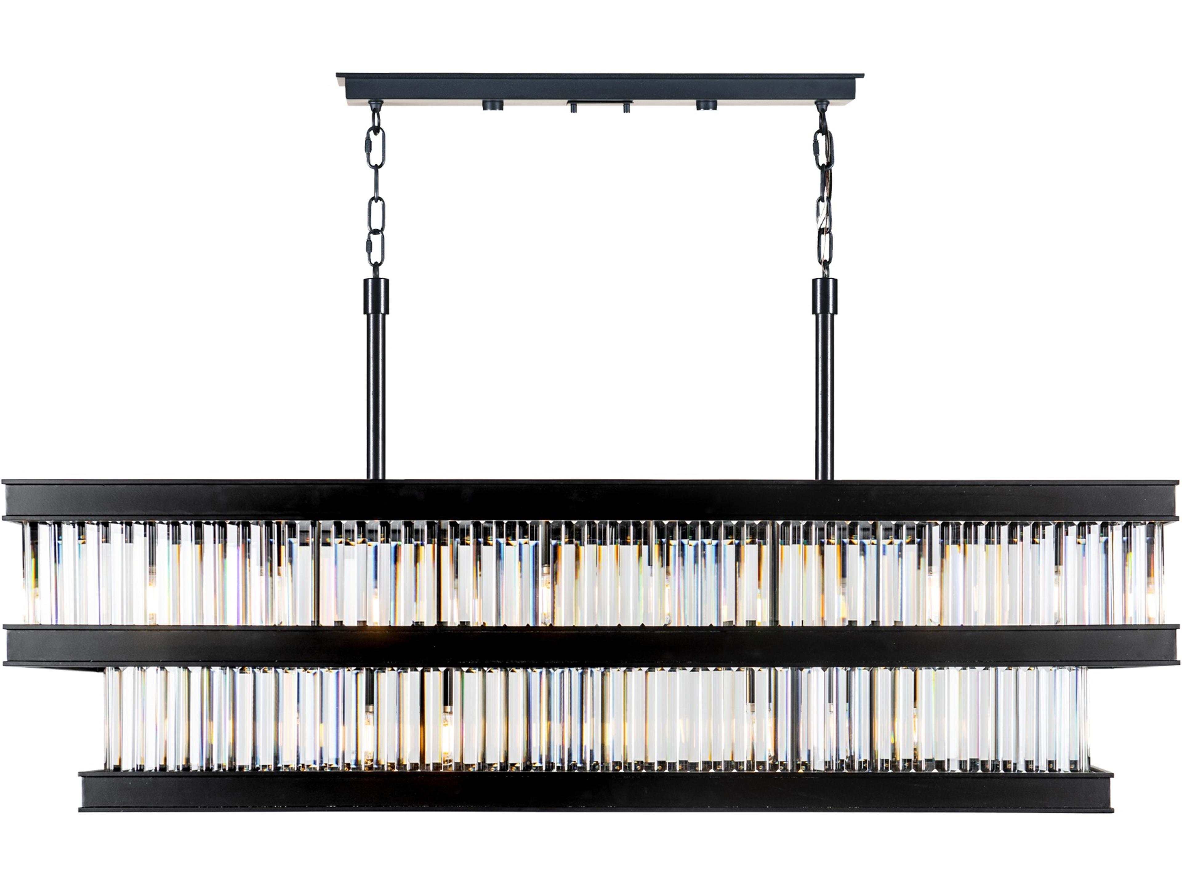 Double Take Black Linear Island Pendant