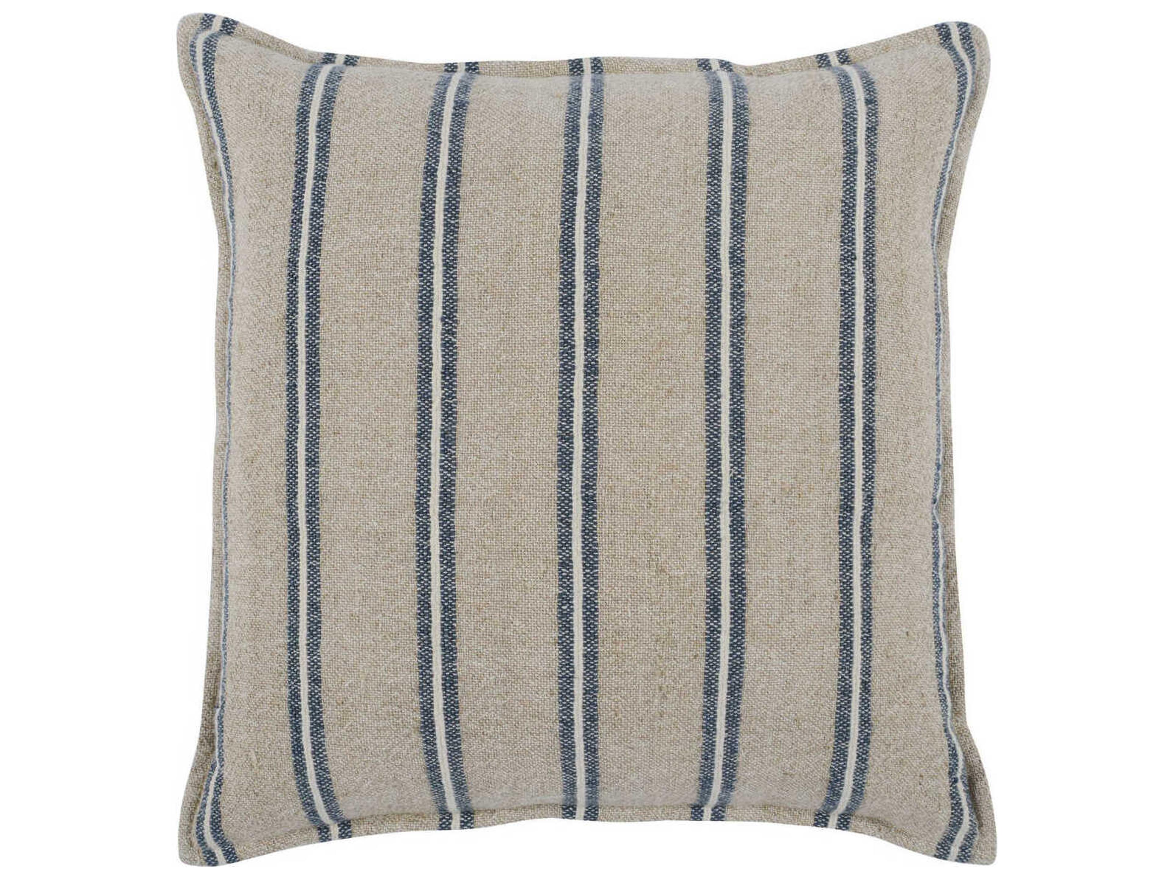 Villa by Classic Home Demi Natural Blue Throw Pillow