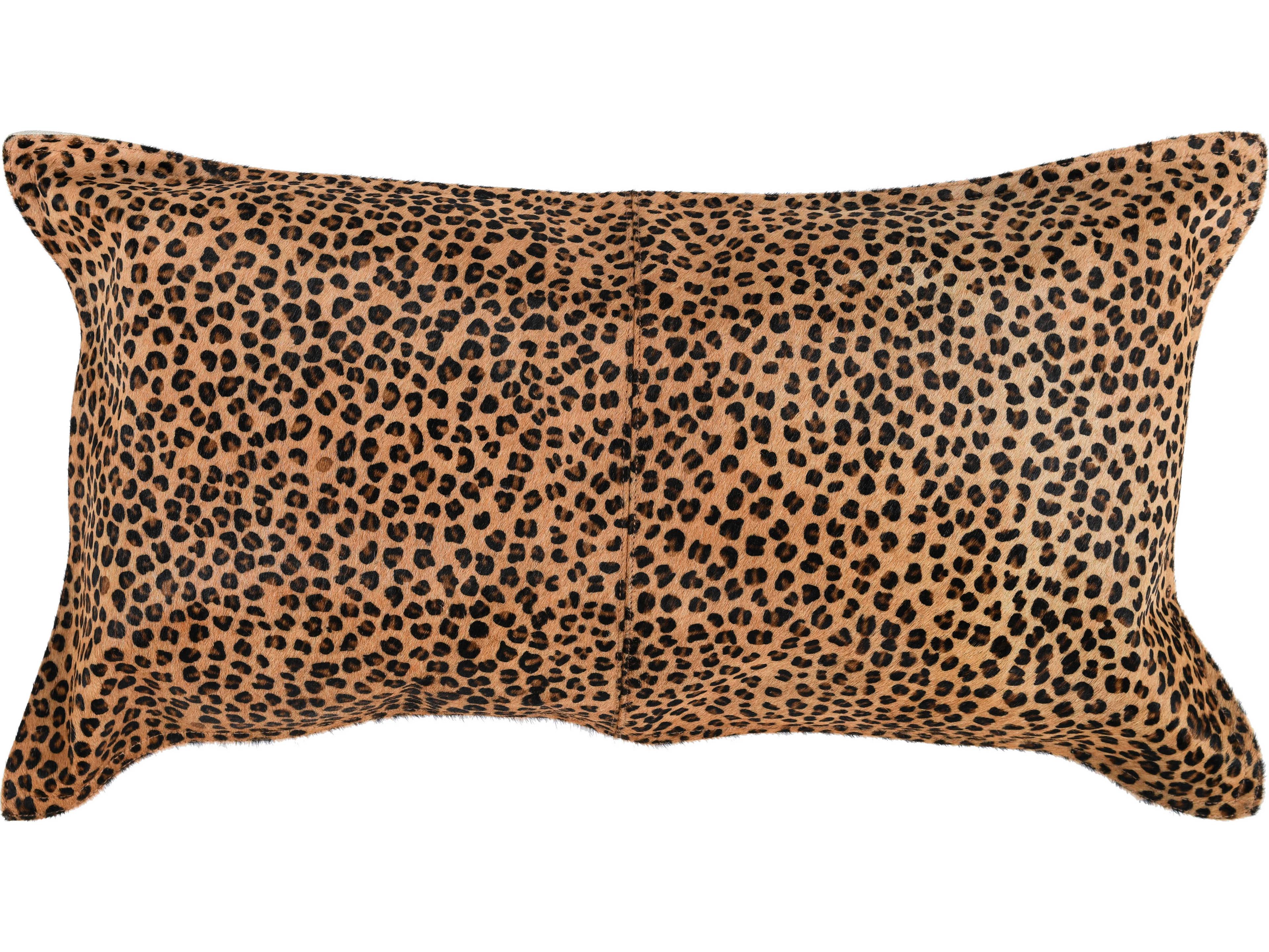 Villa by Classic Home Leopard Camel Black Throw Pillow