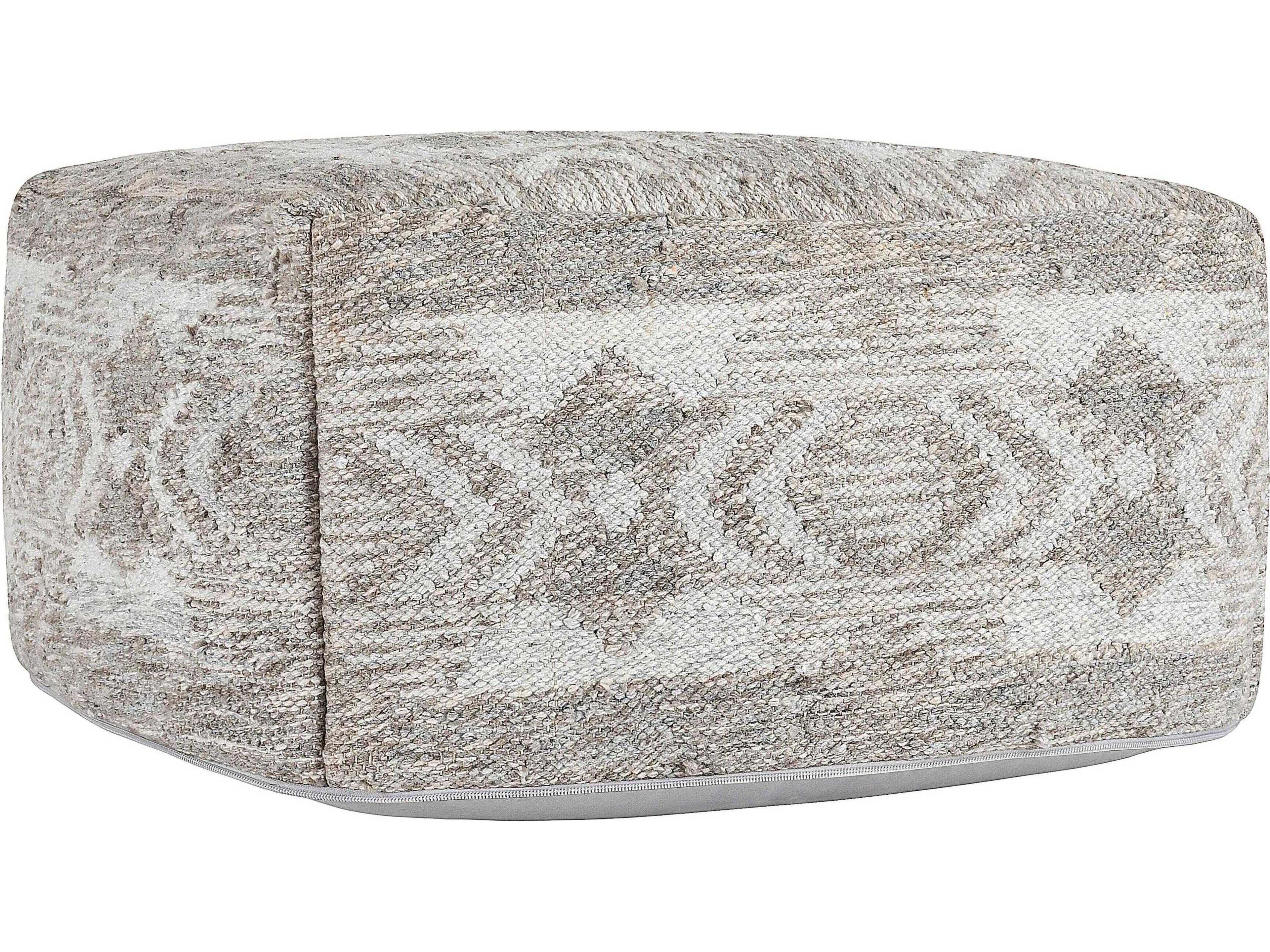 Villa by Classic Home Caravan Gray Upholstered Pouf