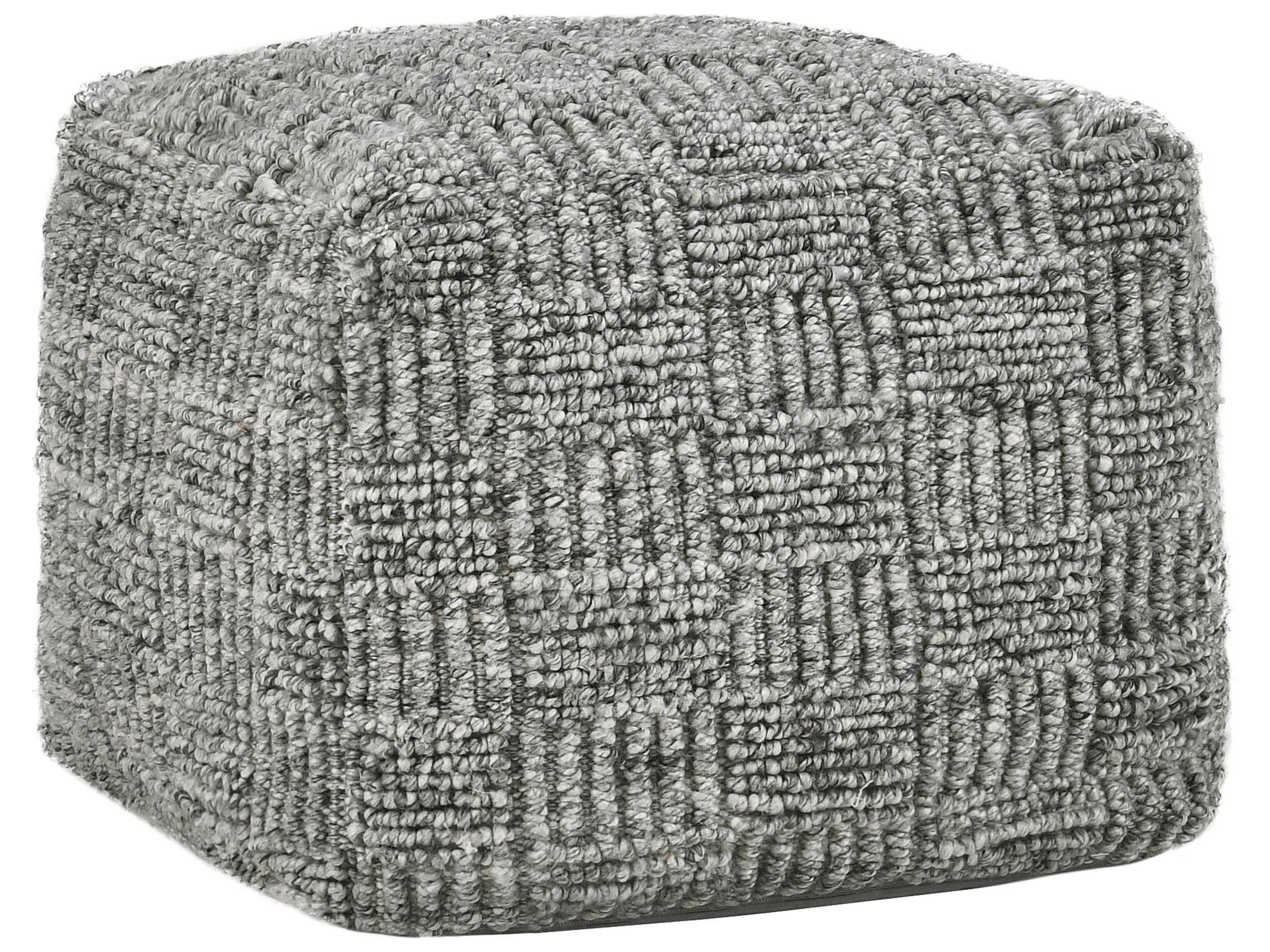 Villa by Classic Home Shades Gray Upholstered Pouf