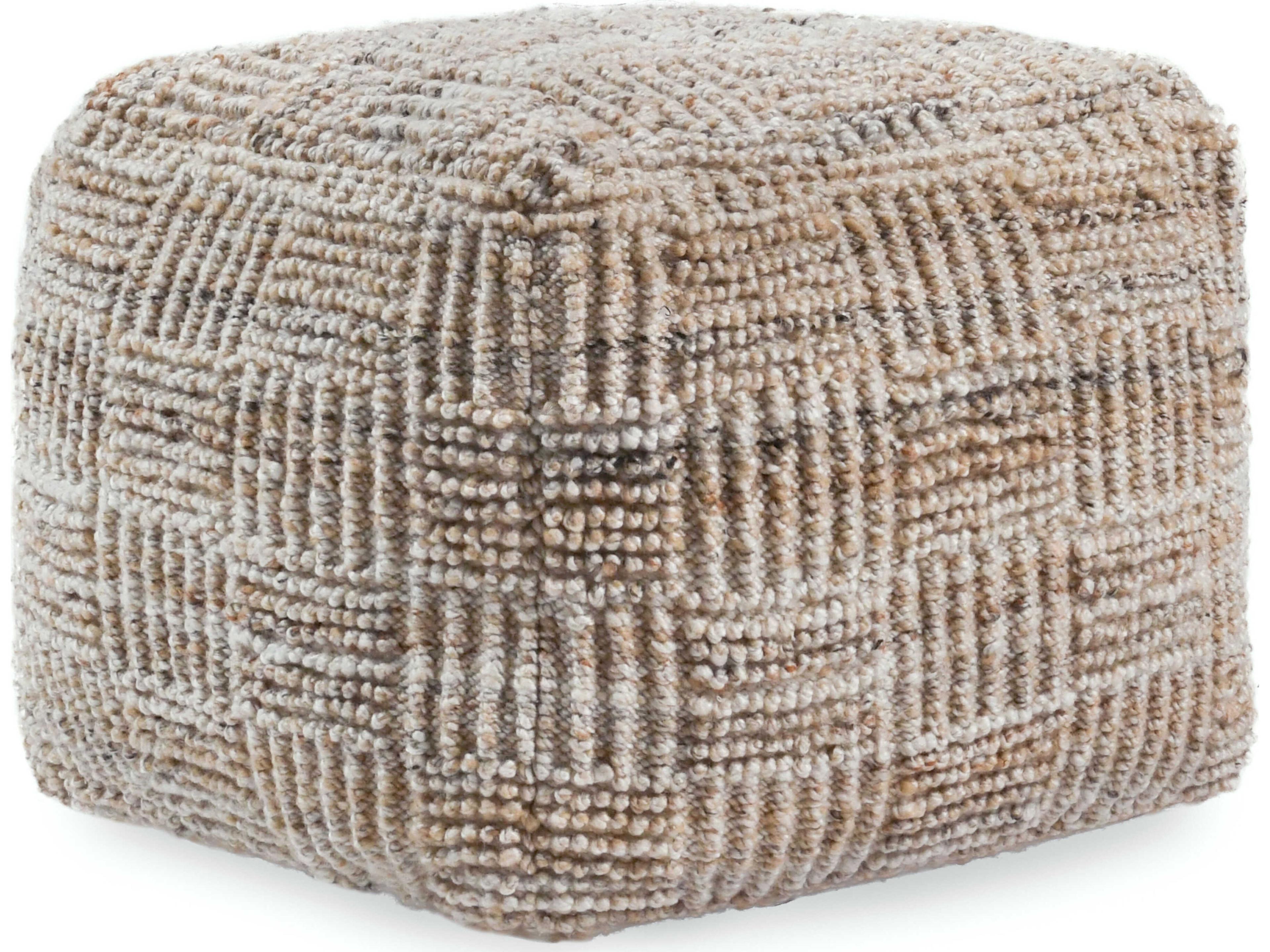 Villa by Classic Home Vico Beige Upholstered Ottoman