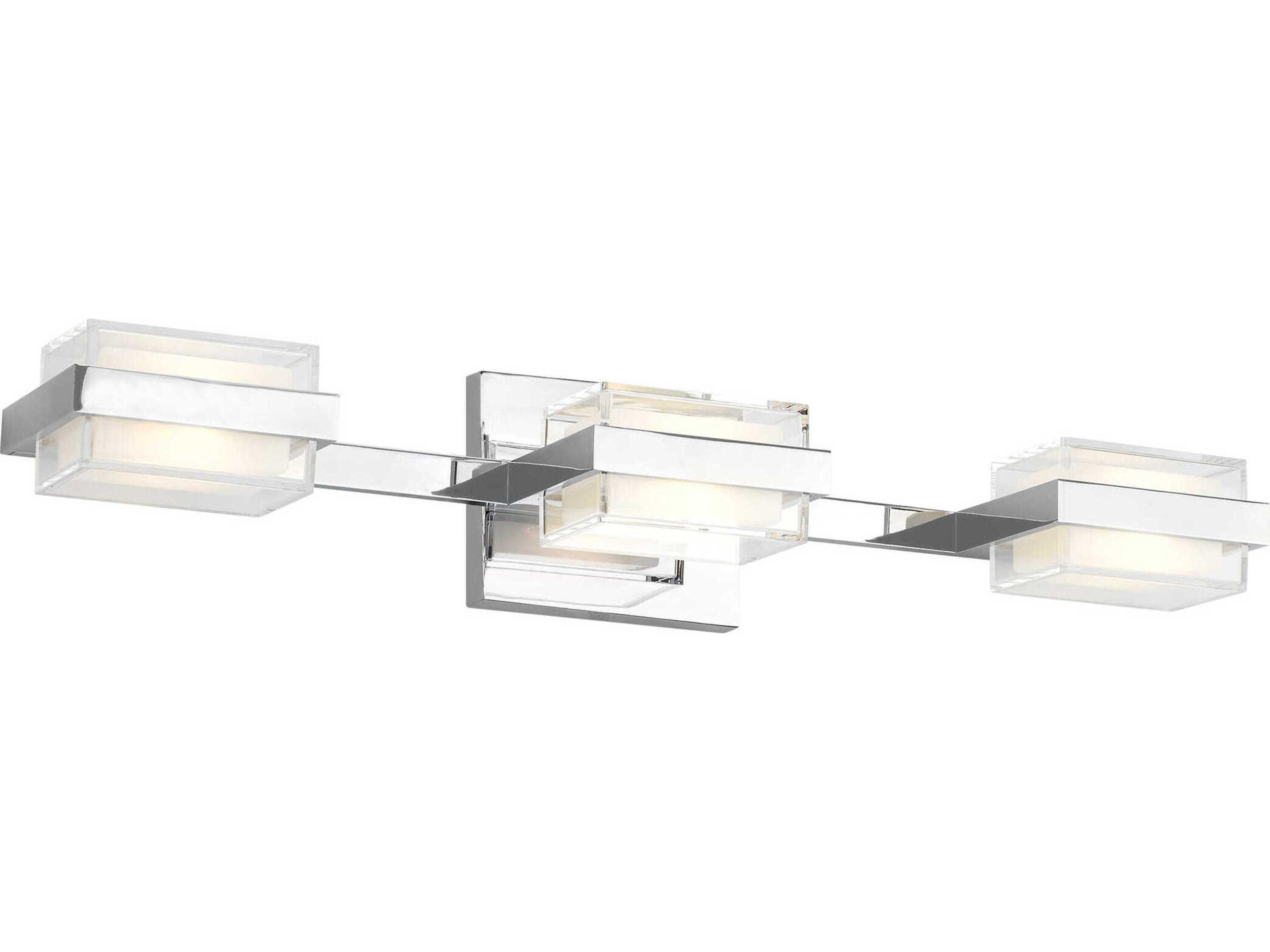 Visual Comfort Modern Kamden 3-Light Chrome Vanity Light