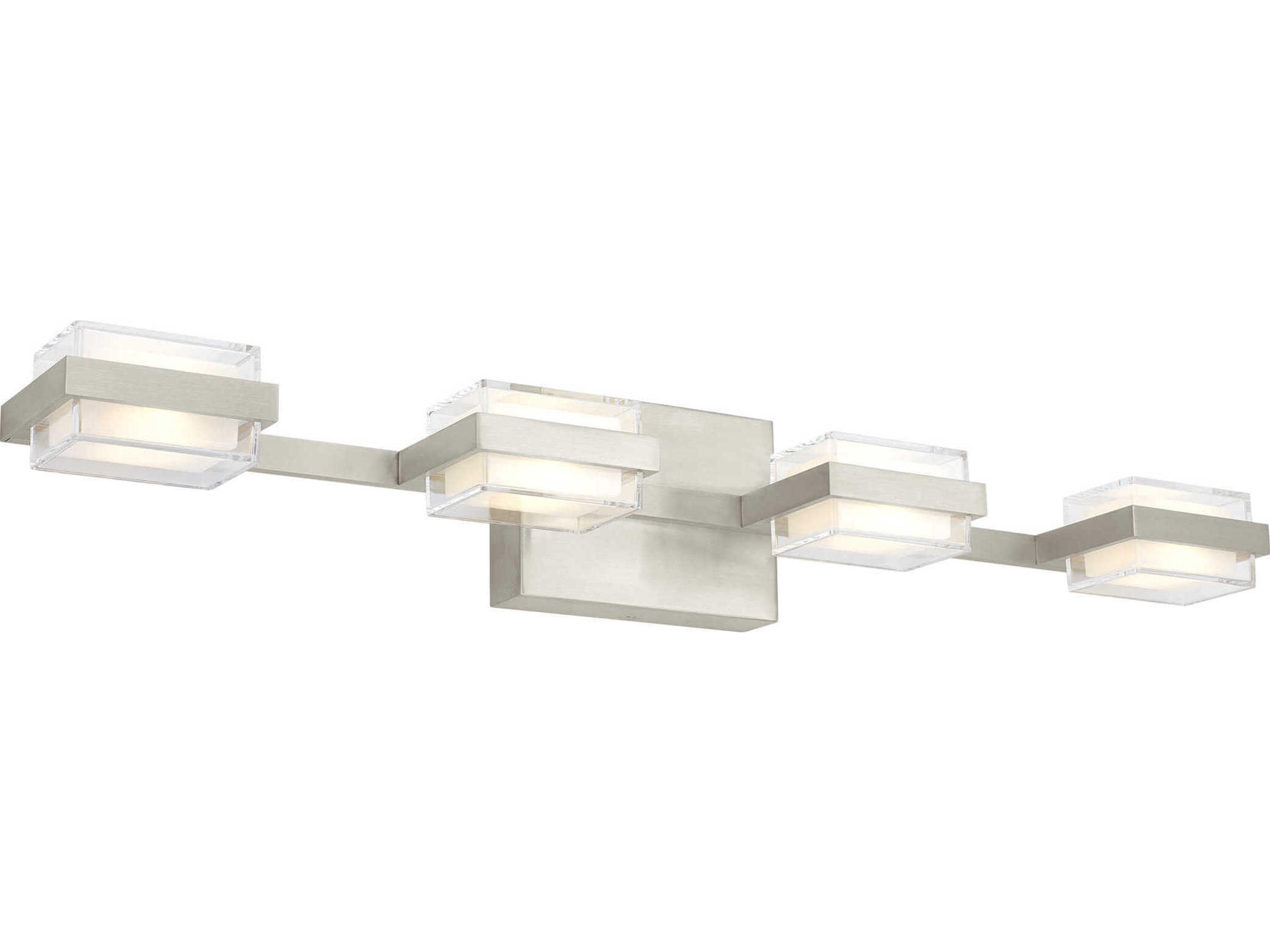 Visual Comfort Modern Kamden 4-Light Satin Nickel Vanity Light