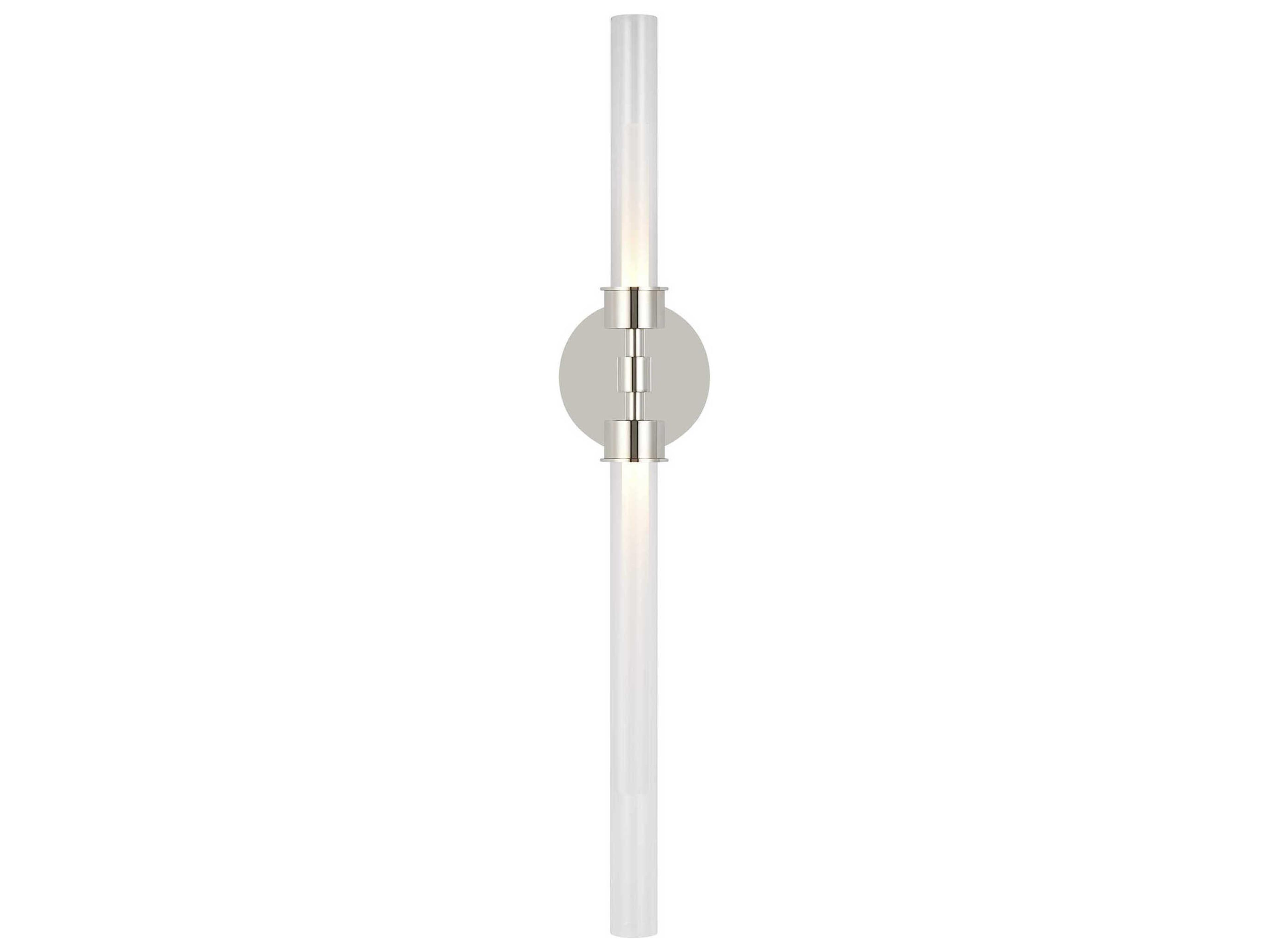 Visual Comfort Modern Linger 2-Light Polished Nickel Wall Sconce