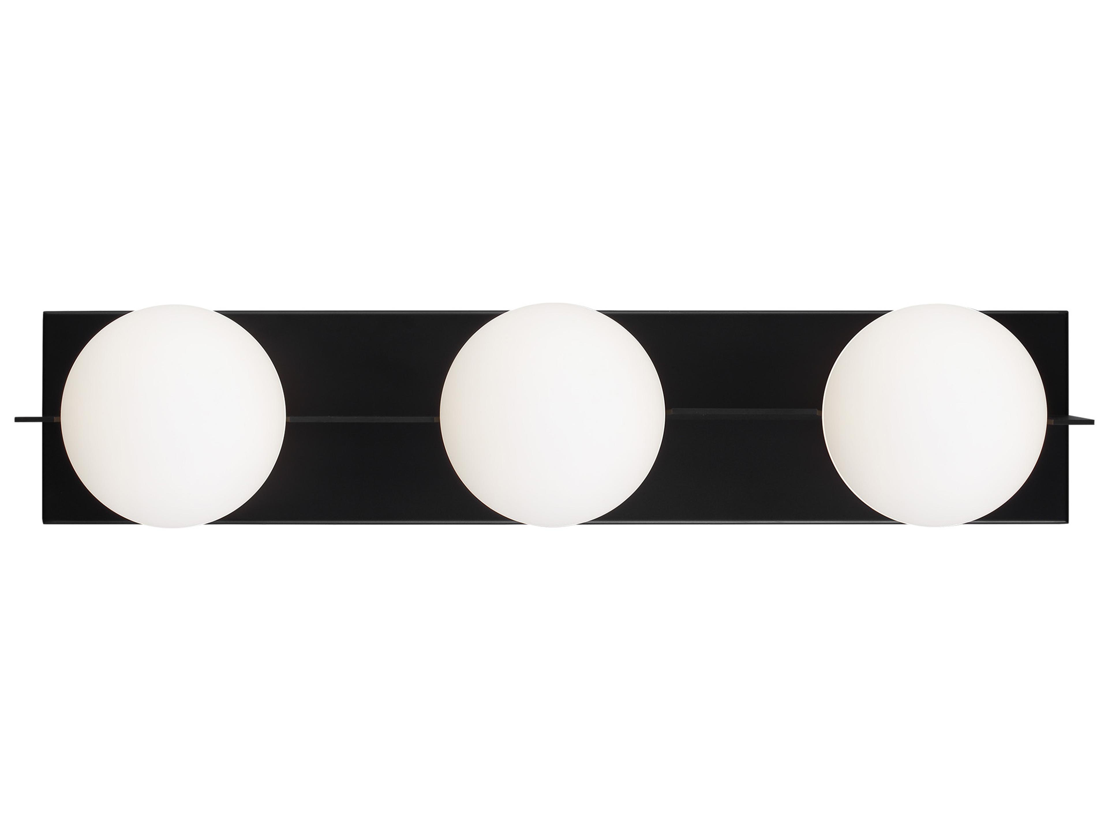 Visual Comfort Modern Orbel 3-Light Matte Black Vanity Light