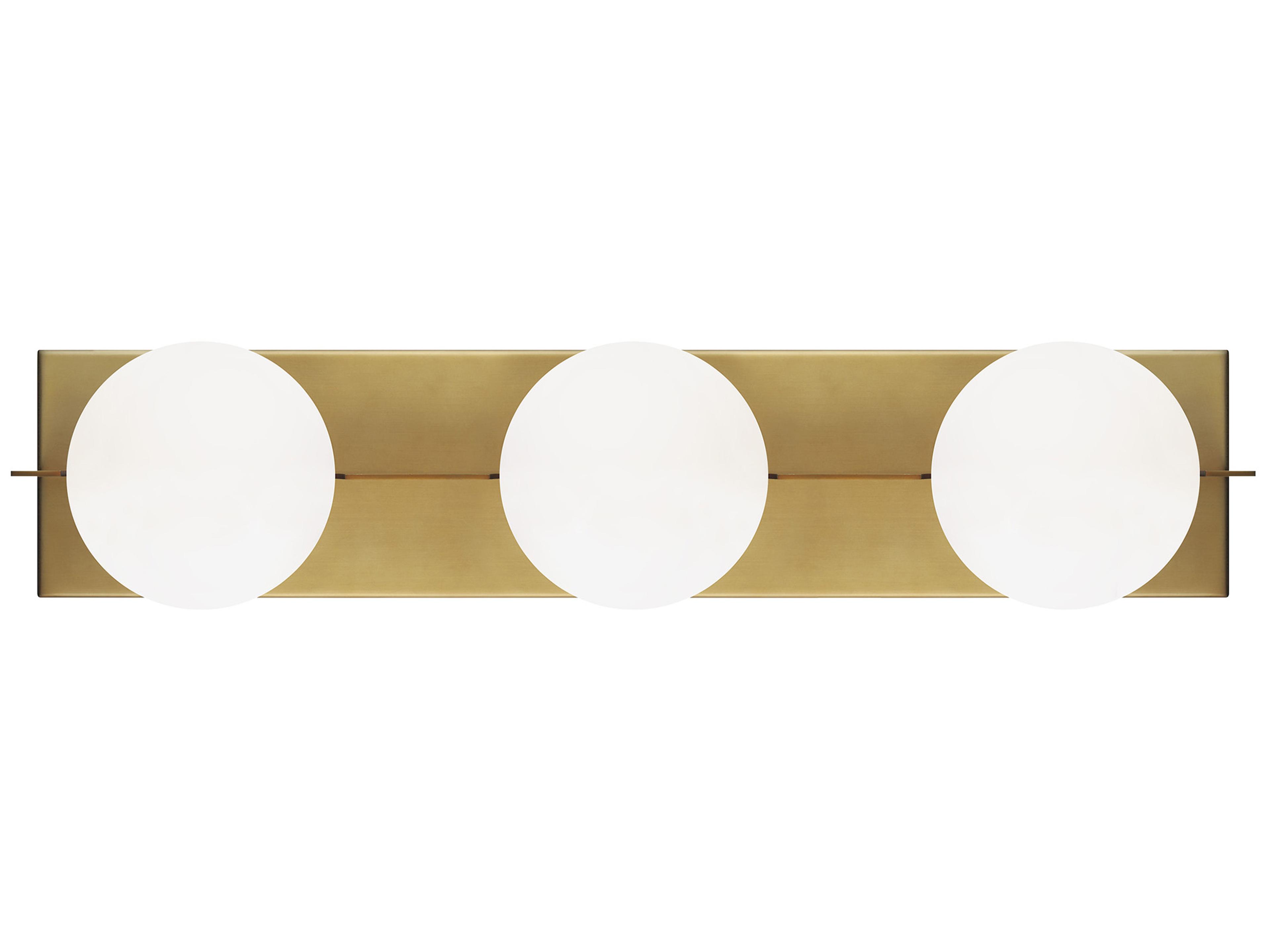 Visual Comfort Modern Orbel 3-Light Aged Brass Vanity Light