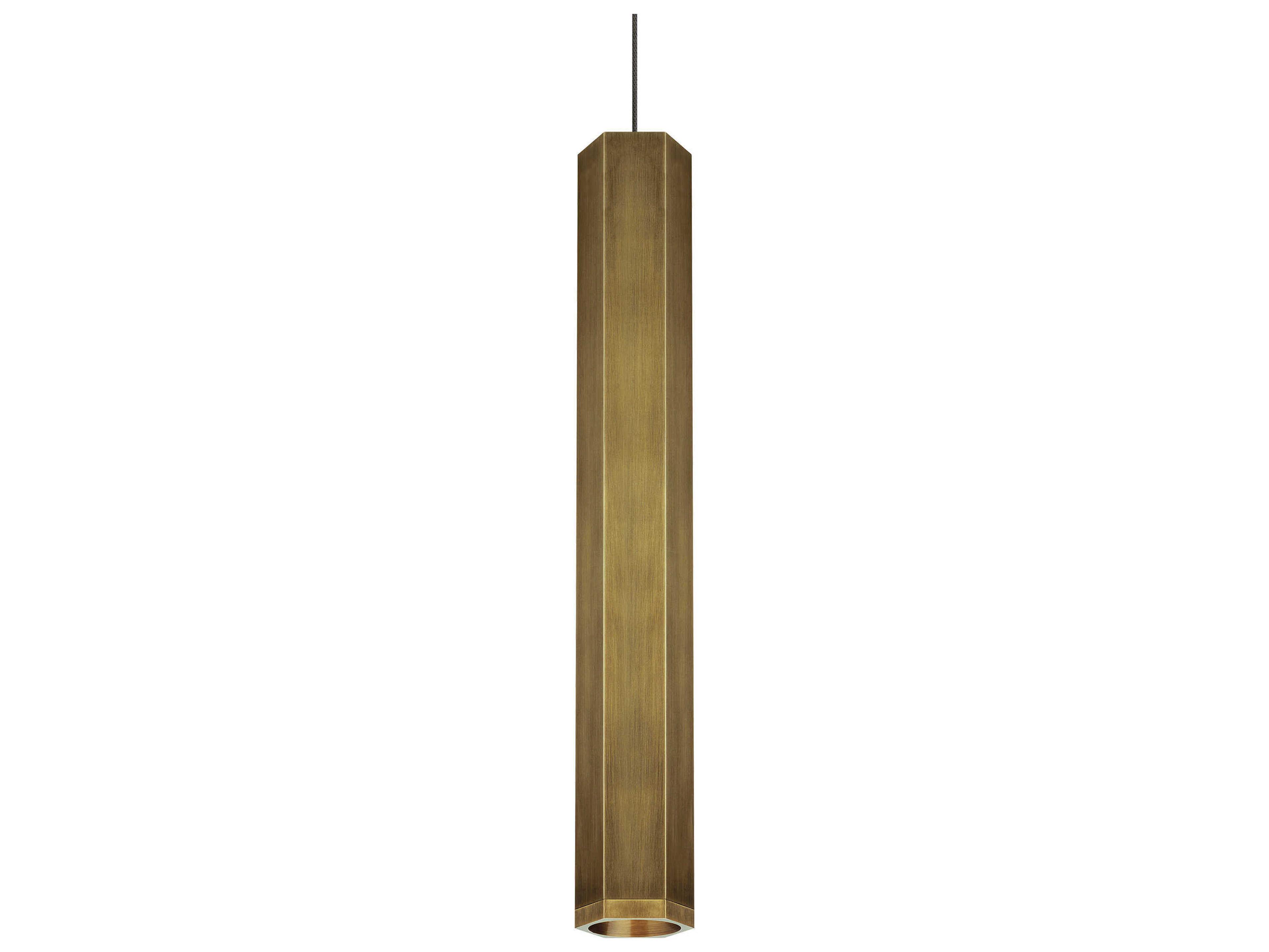 Visual Comfort Modern Blok 1-Light Aged Brass Cylinder Mini Pendant