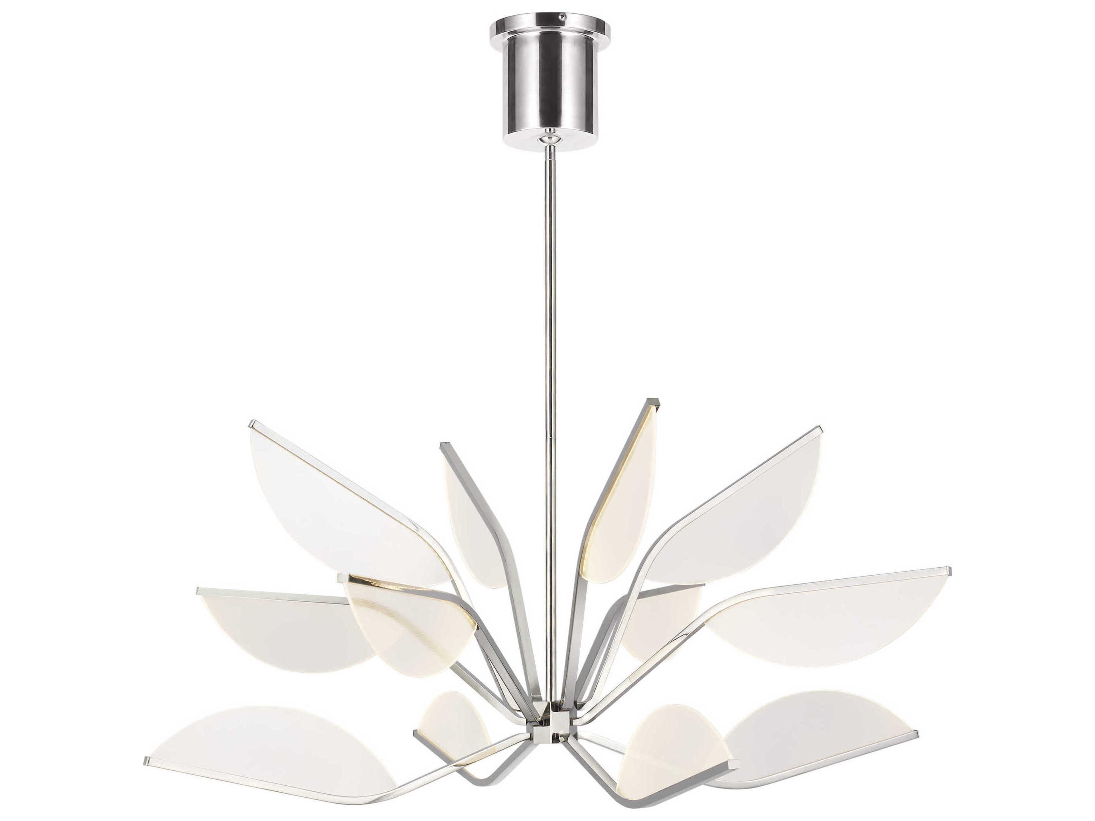 Visual Comfort Modern Belterra 1-Light Polished Nickel Chandelier