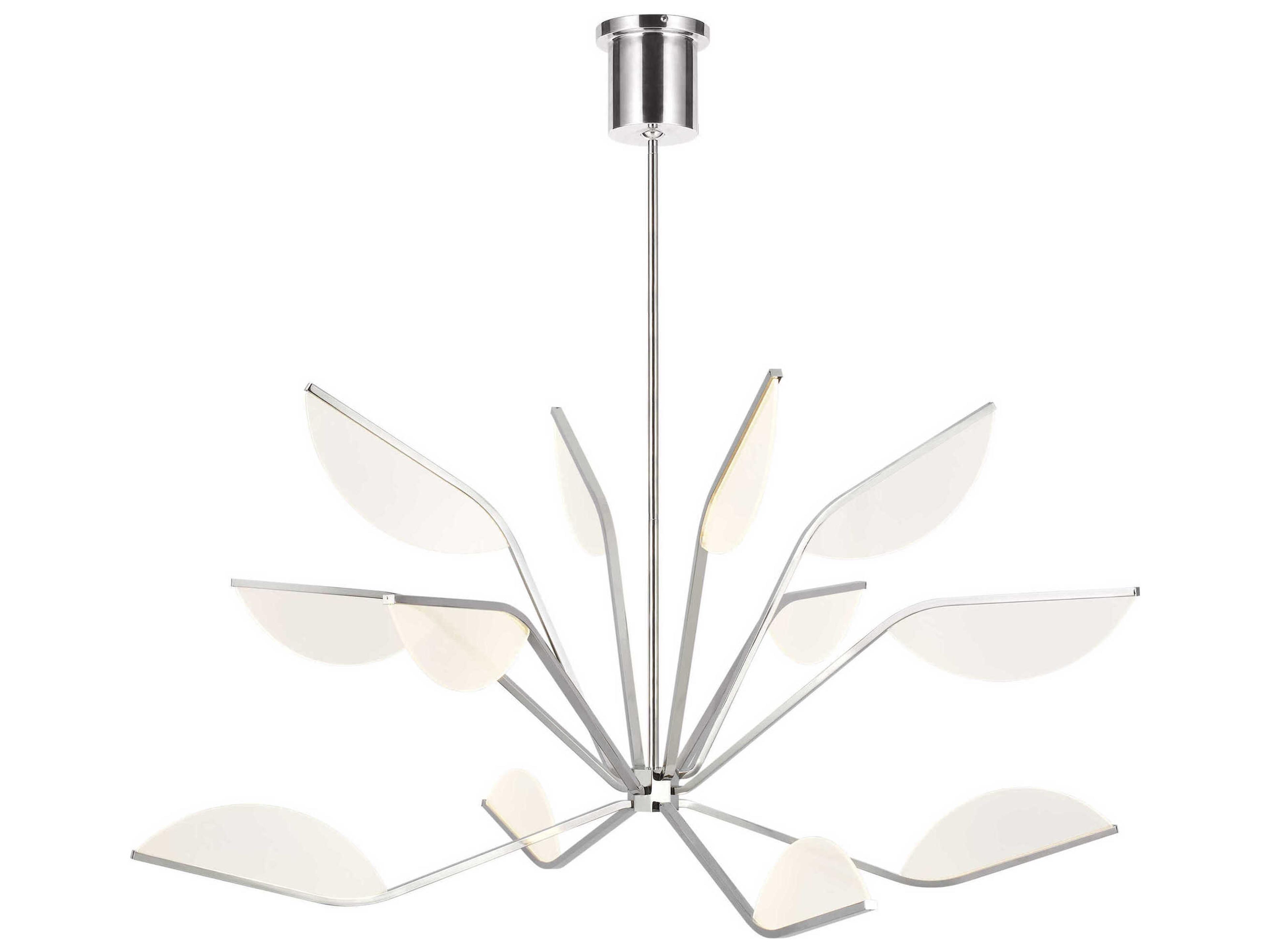 Visual Comfort Modern Belterra 1-Light Polished Nickel Chandelier
