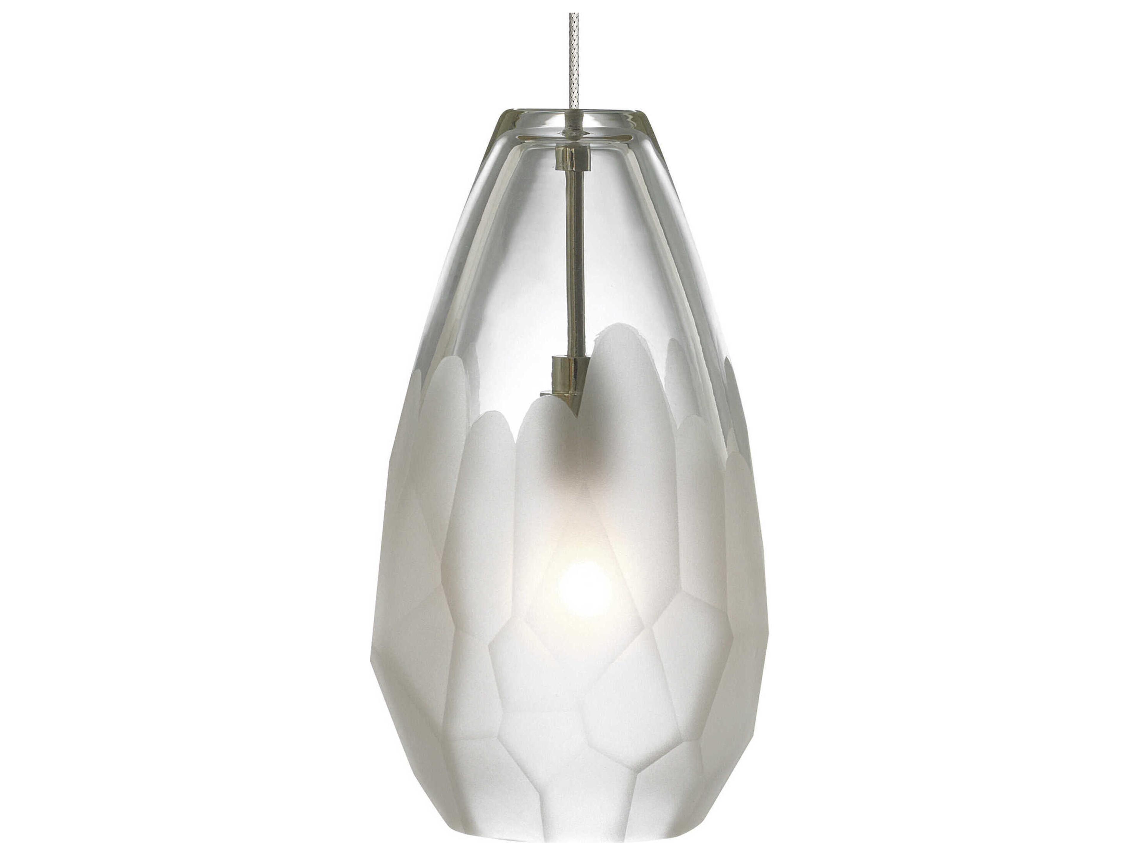 Visual Comfort Modern Briolette 1-Light Sat Nickel LED Mini Pendant