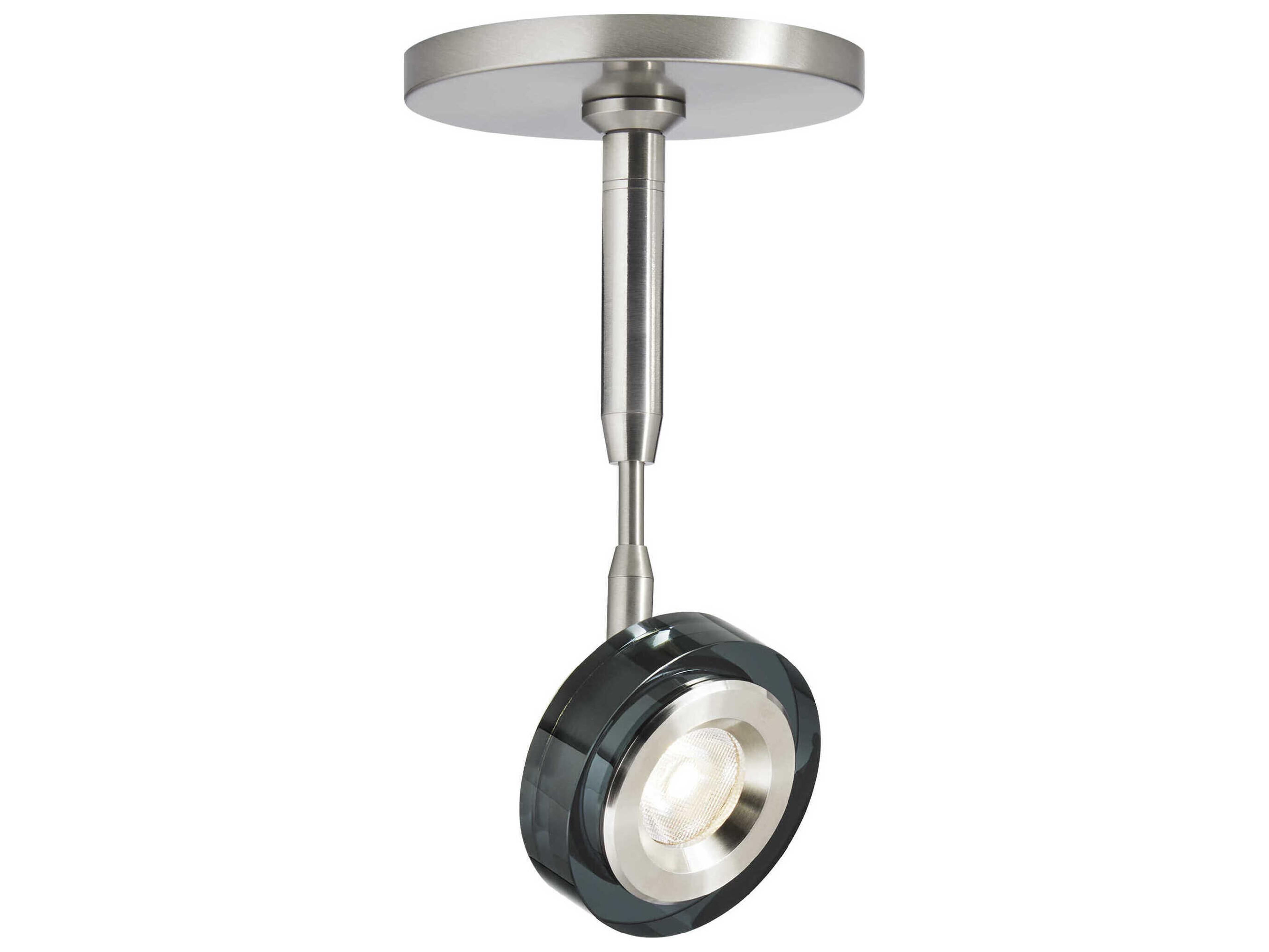 Visual Comfort Modern Brim 1-Light Satin Nickel Black Round Spot Light