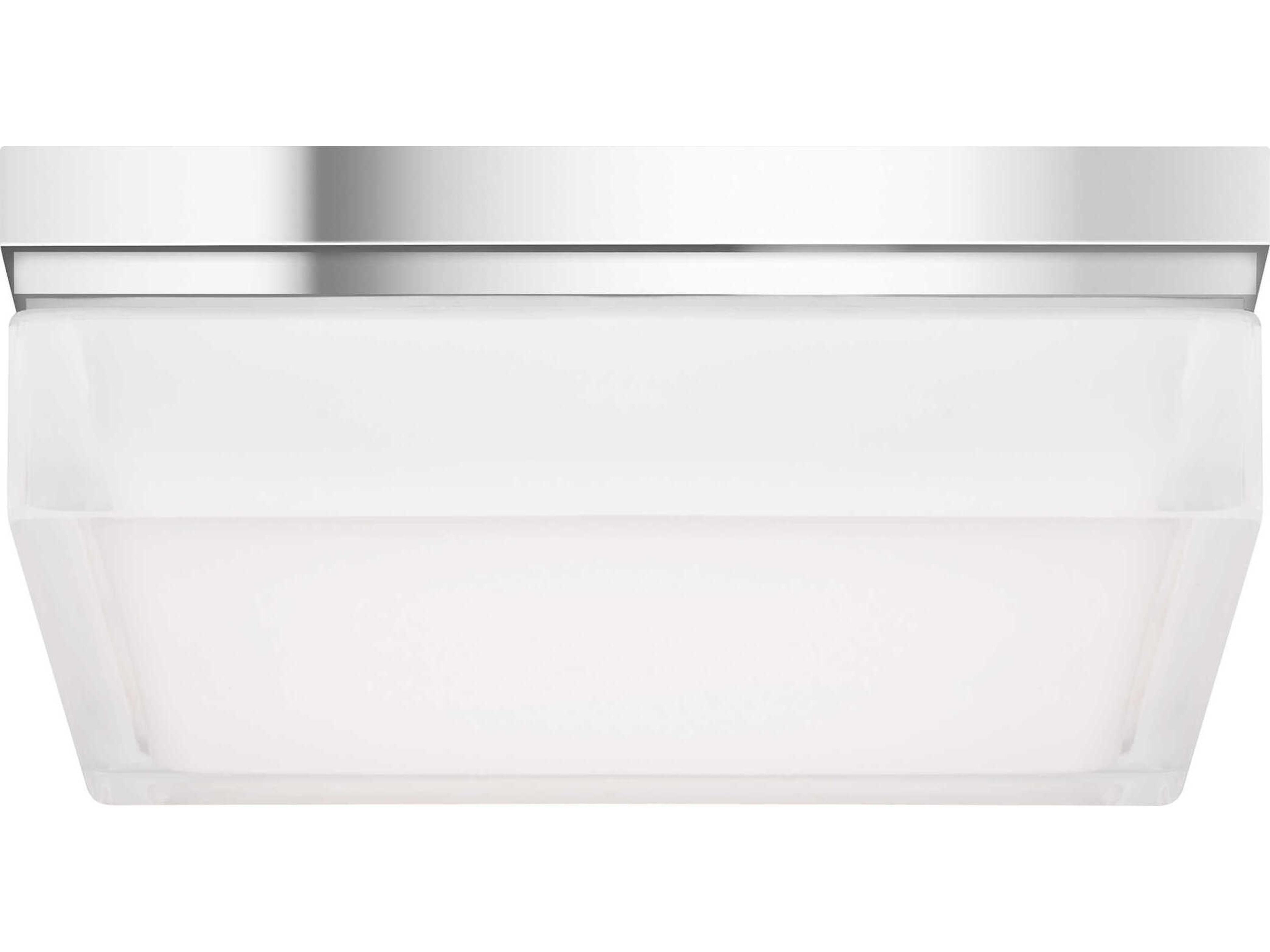 Visual Comfort Modern Boxie 1-Light Chrome Flush Mount
