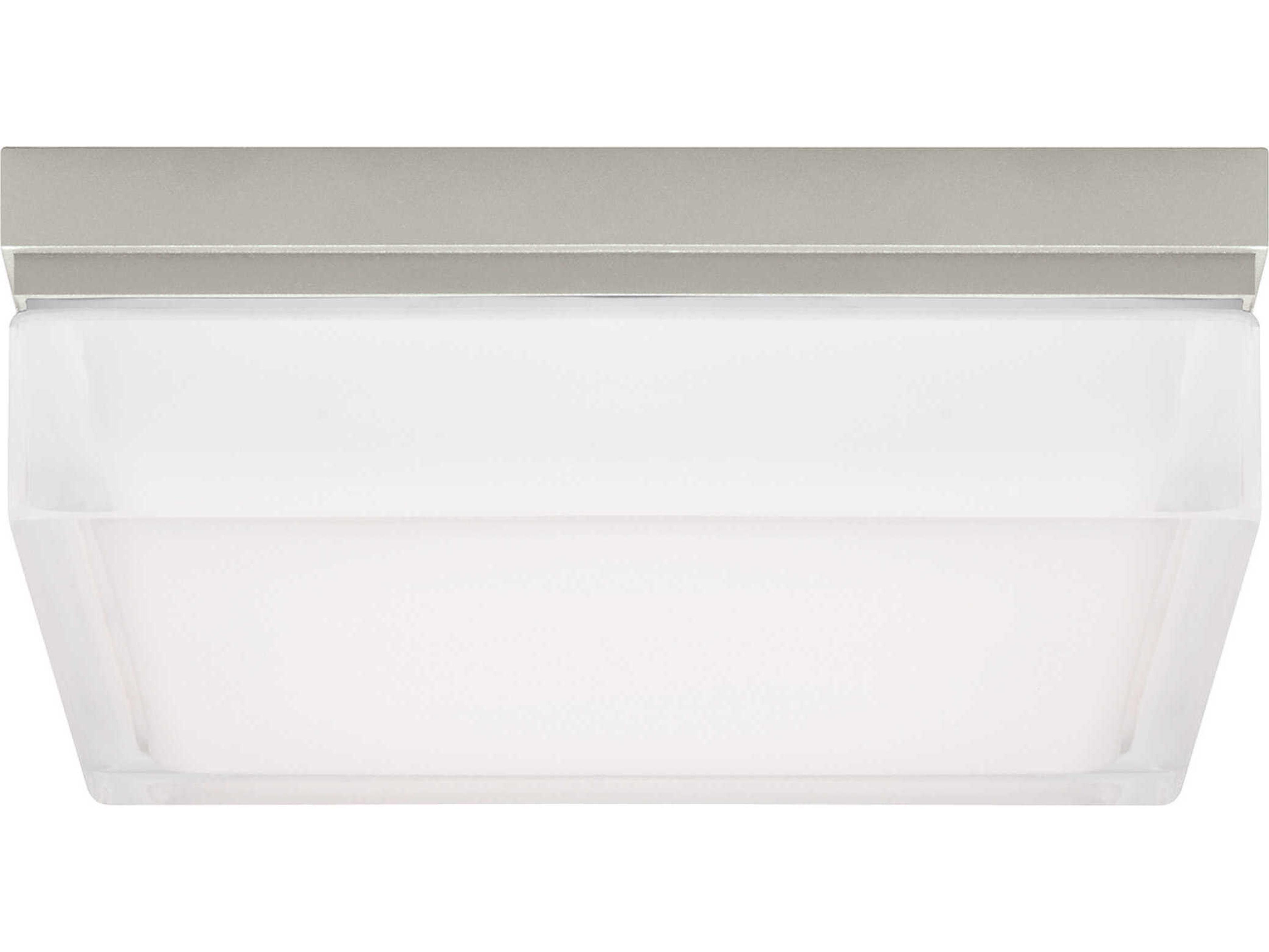 Visual Comfort Modern Boxie 1-Light Satin Nickel Flush Mount
