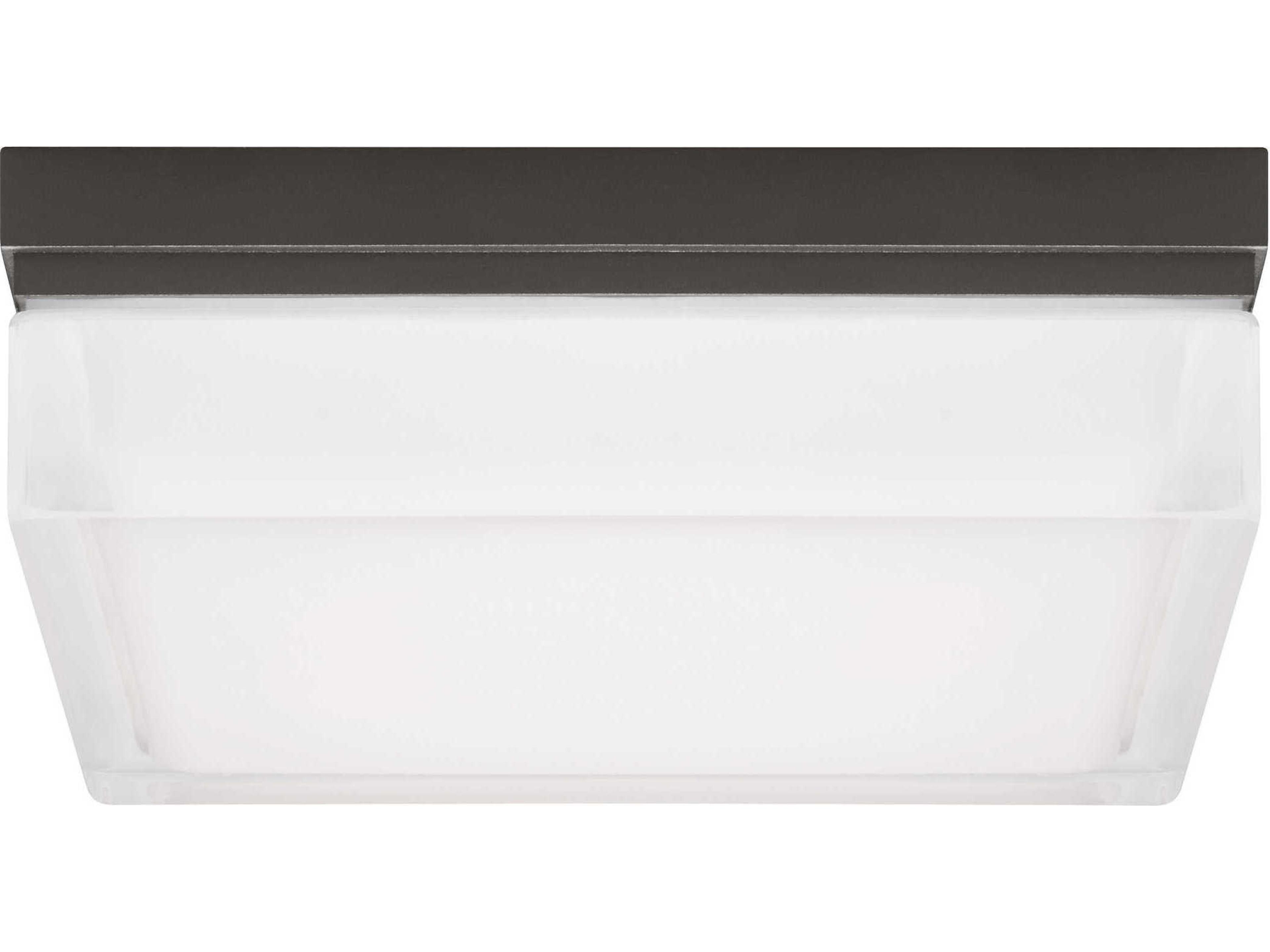 Visual Comfort Modern Boxie 1-Light Antique Bronze Flush Mount