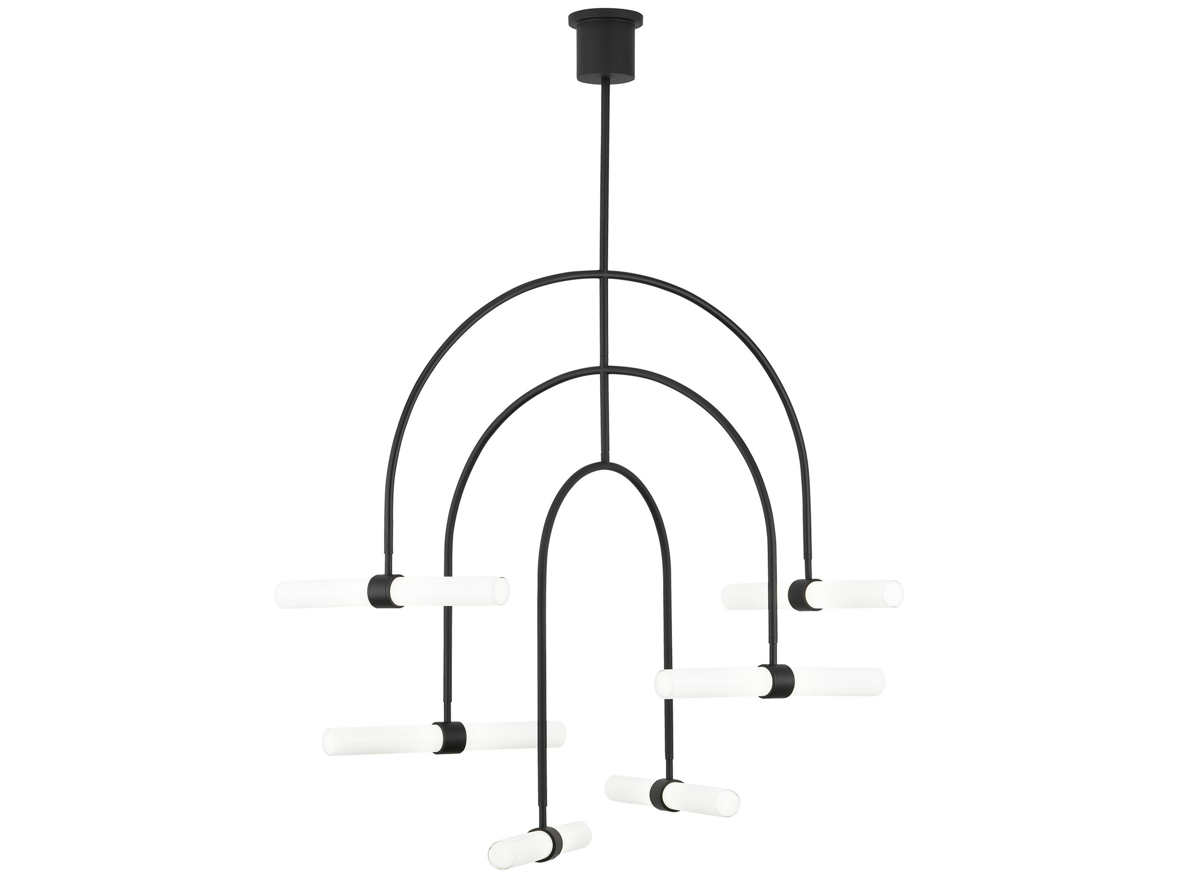 Visual Comfort Modern Calumn 6-Light Nightshade Black Chandelier