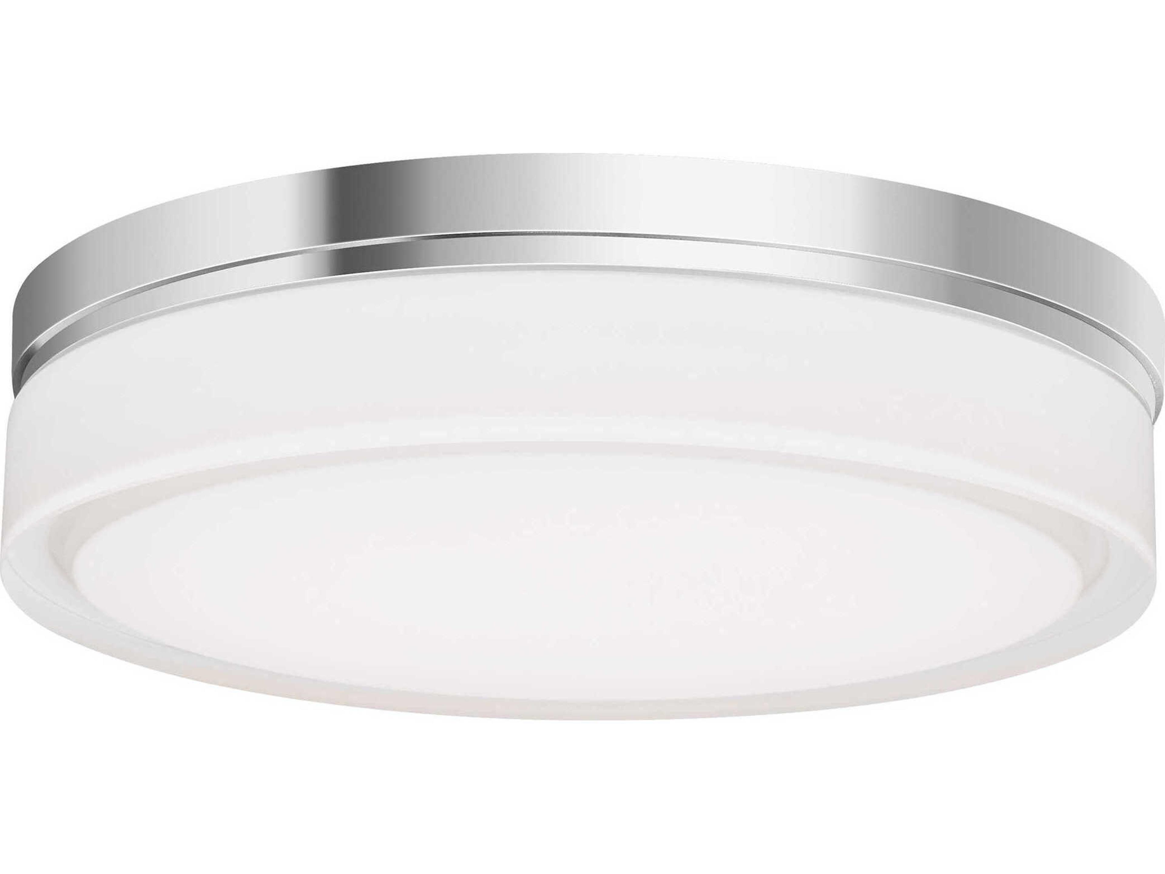 Visual Comfort Modern Cirque 1-Light Chrome Flush Mount