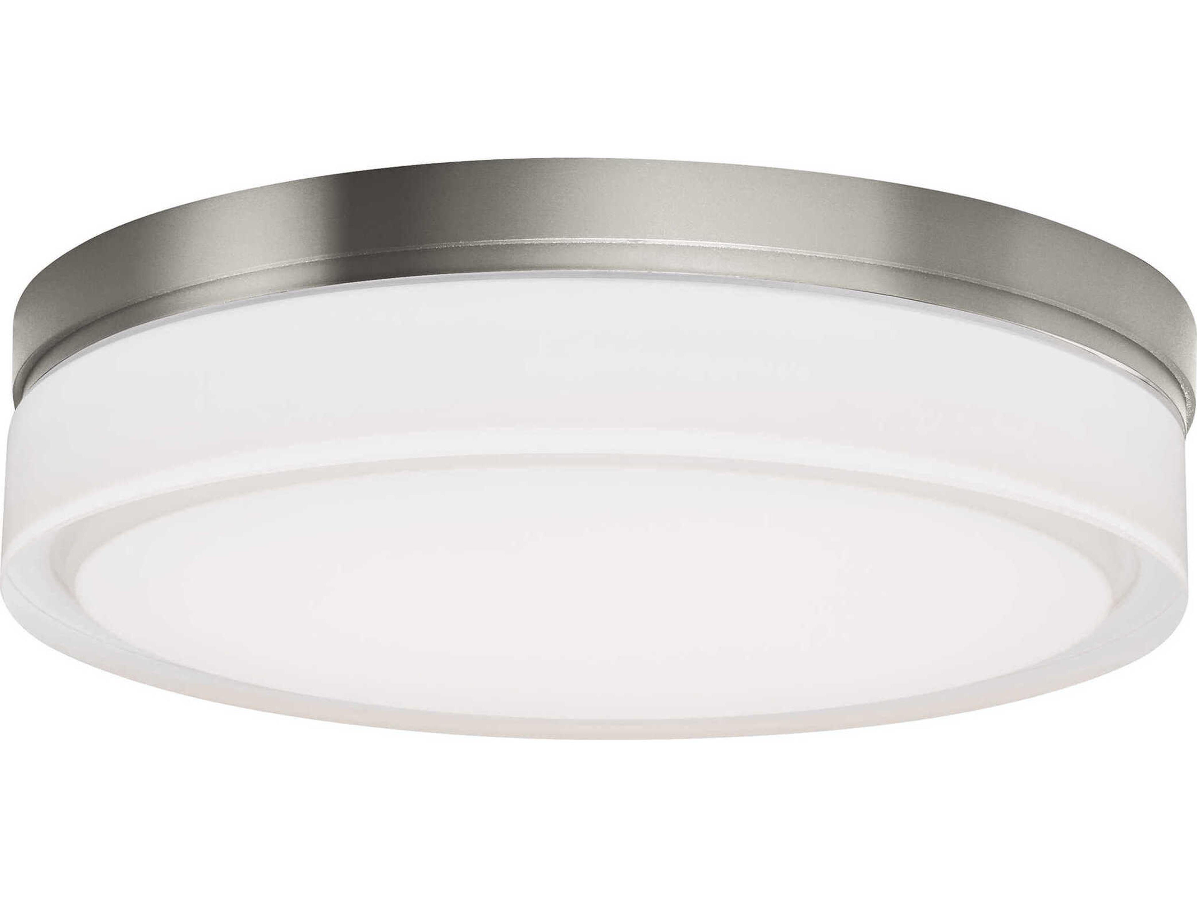 Visual Comfort Modern Cirque 1-Light Satin Nickel Flush Mount