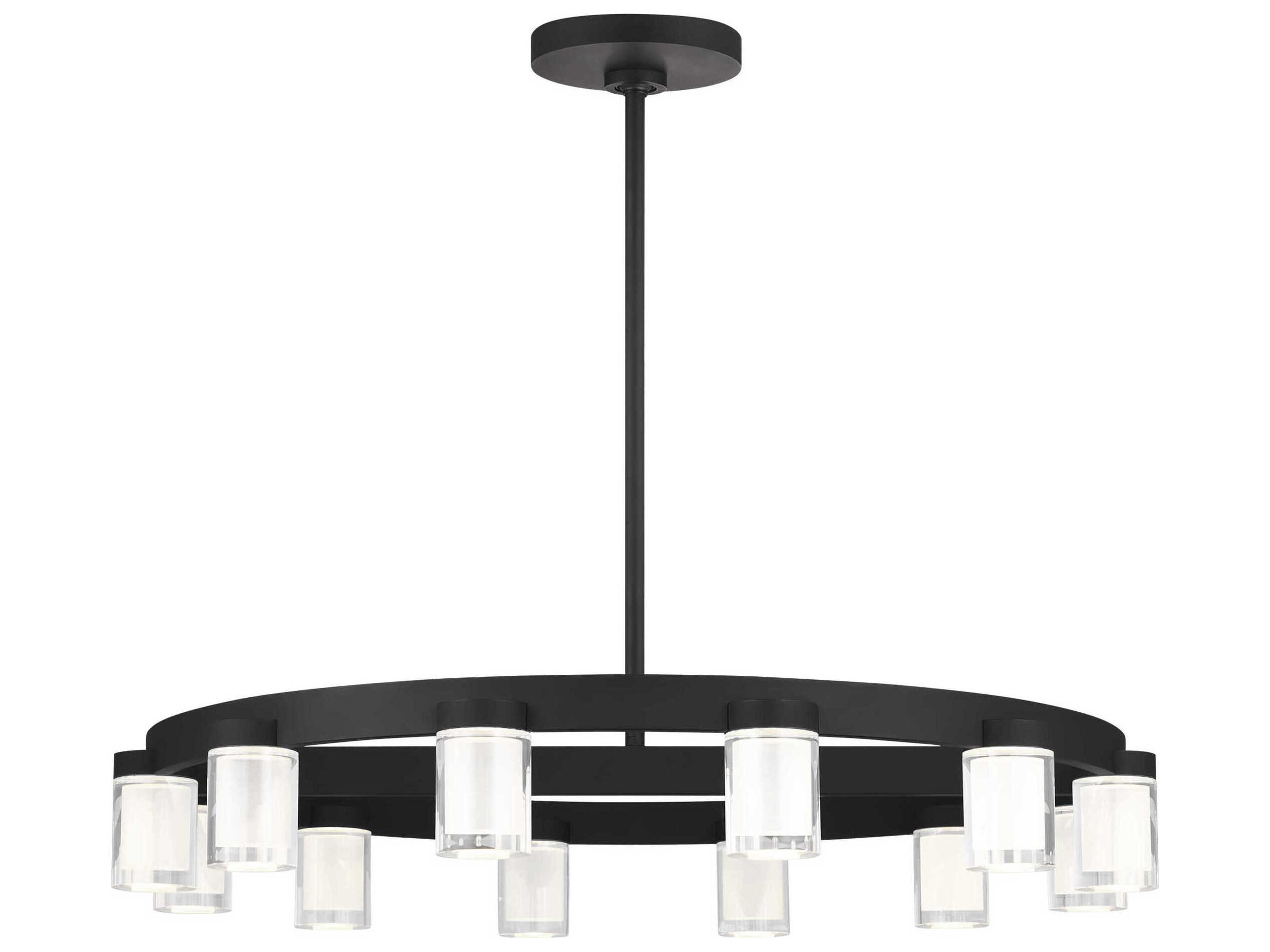 Visual Comfort Modern Esfera 12-Light Nightshade Black Chandelier
