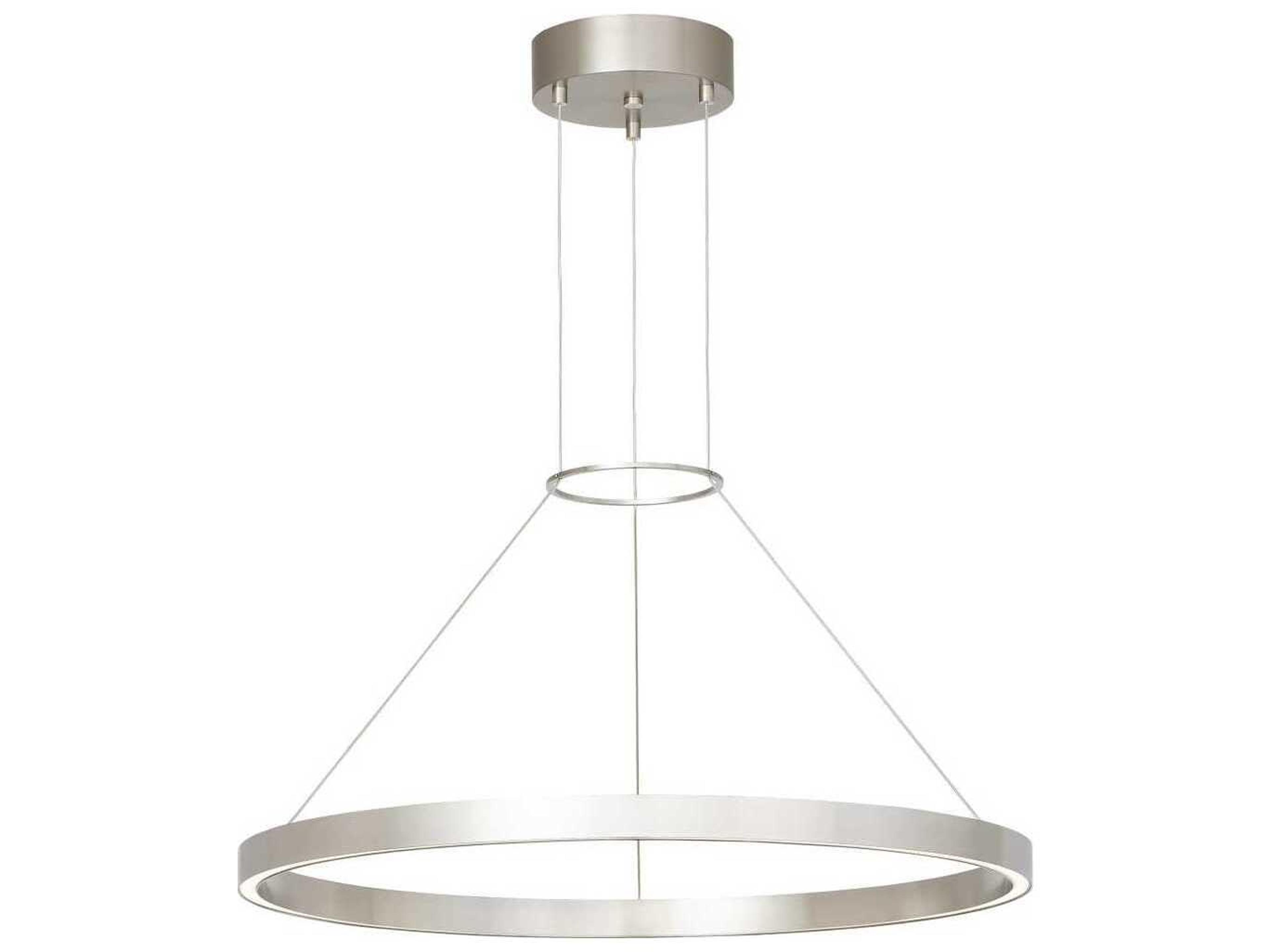 Visual Comfort Modern Fiama 1-Light Satin Nickel Round Pendant