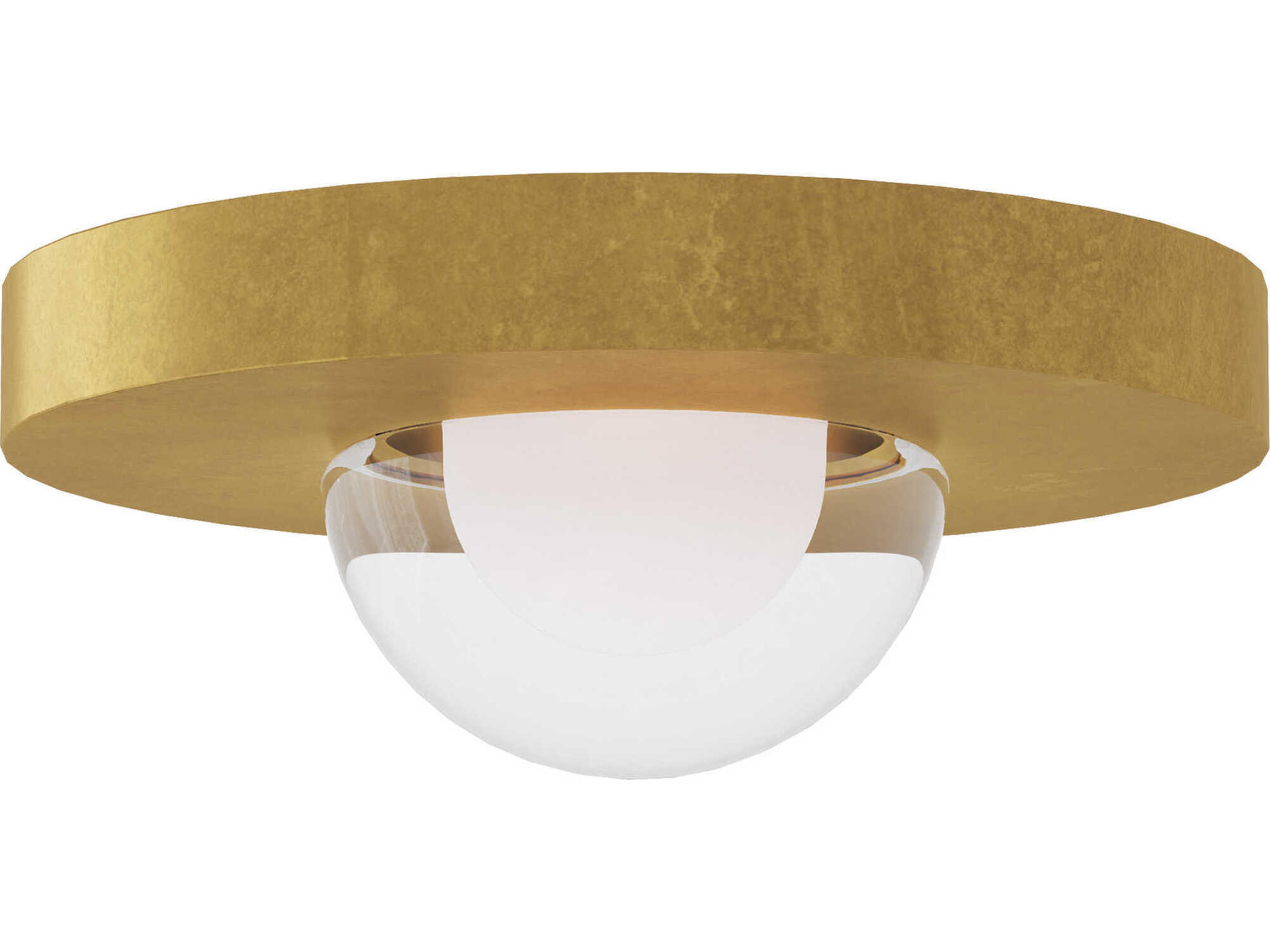 Visual Comfort Modern Ebell 1-Light Natural Brass Dome Flush Mount
