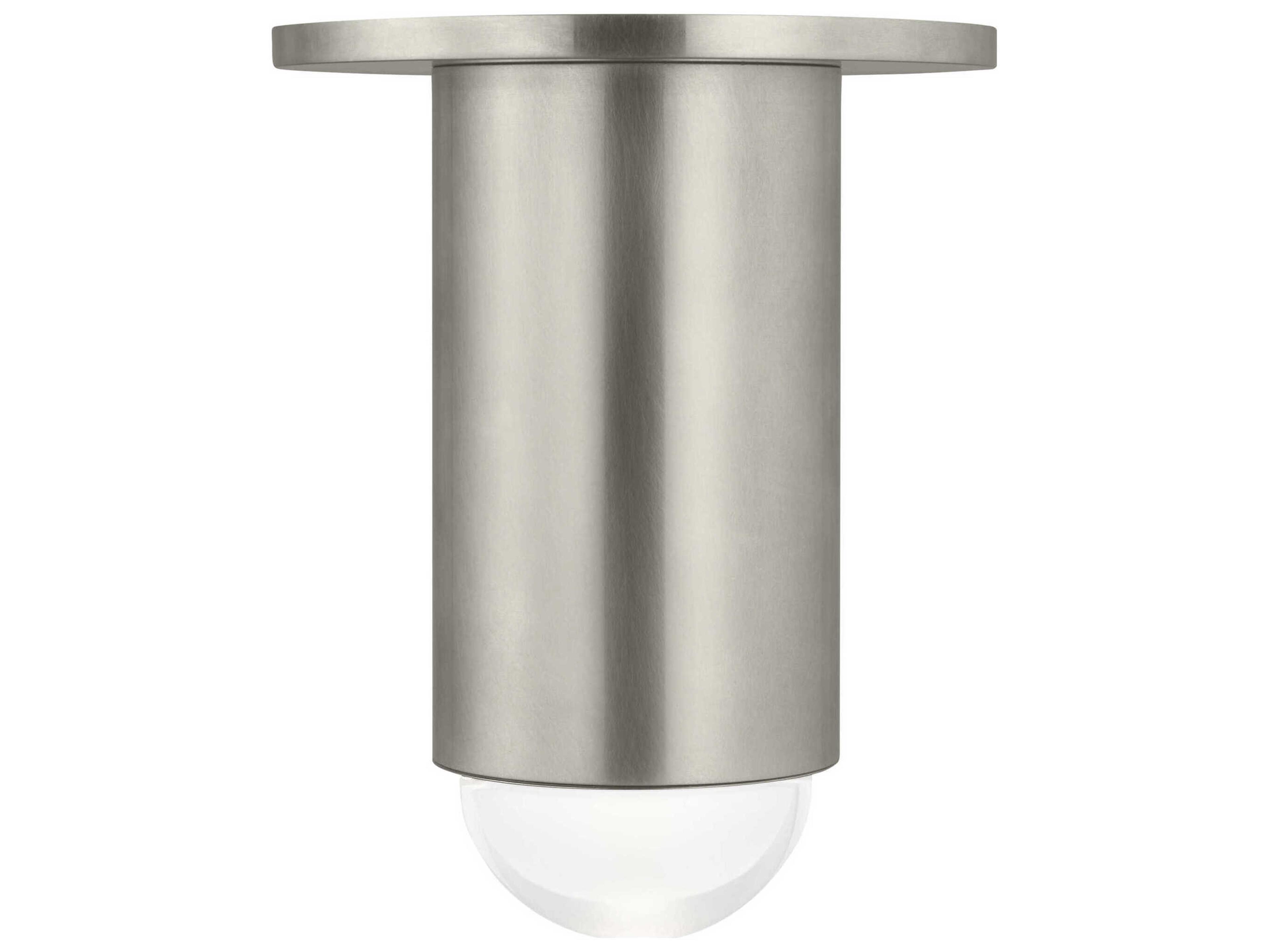 Visual Comfort Modern Ebell 1-Light Antique Nickel Cylinder Flush Mount