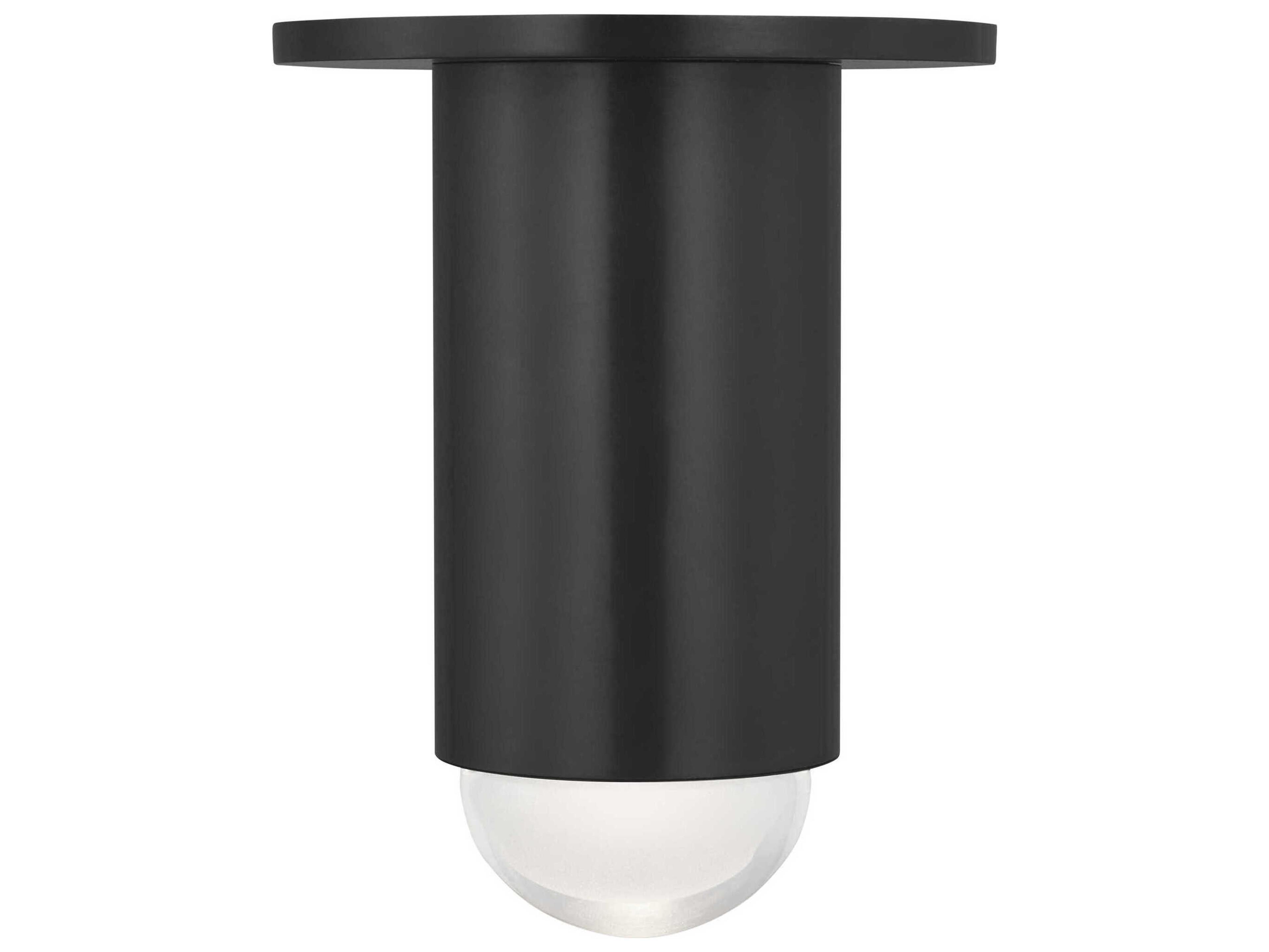 Visual Comfort Modern Ebell 1-Light Dark Bronze Cylinder Flush Mount
