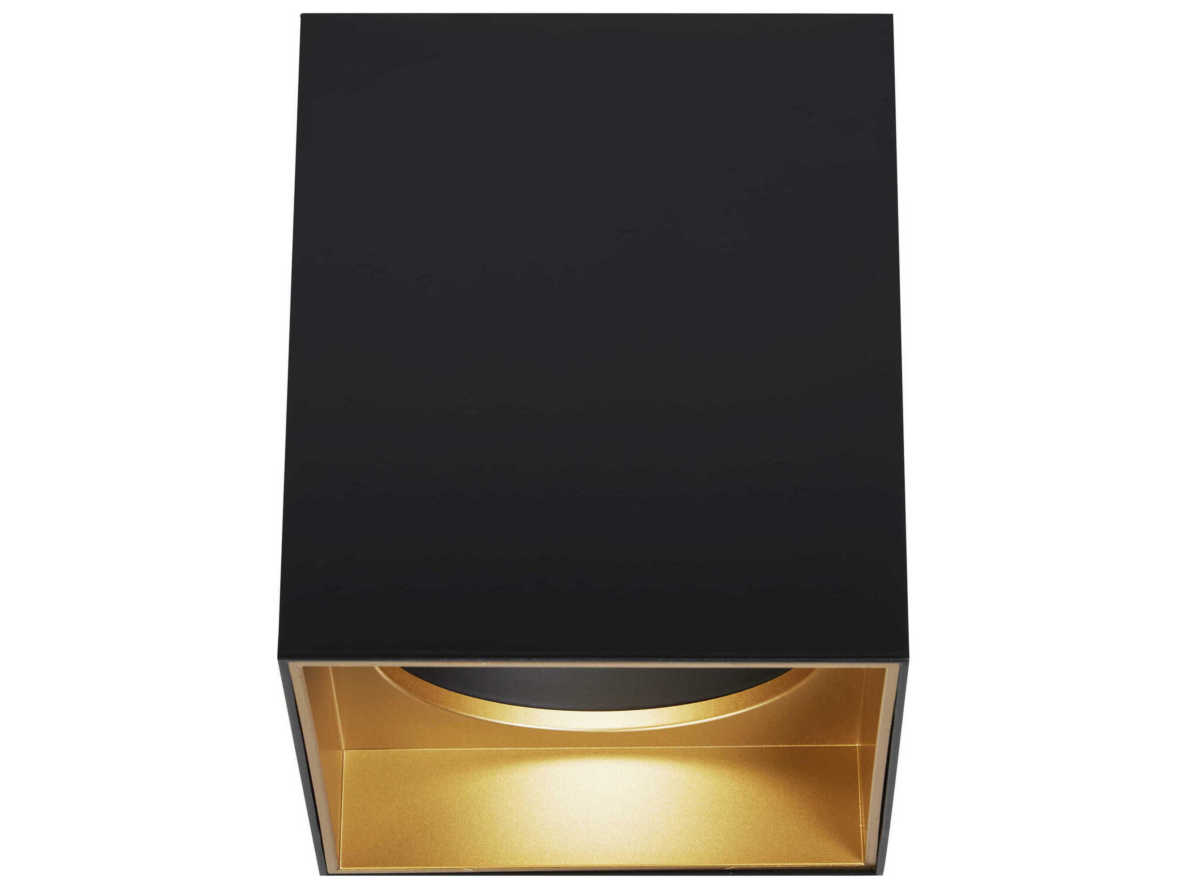 Visual Comfort Modern Exo 1-Light Matte Black Gold Haze Flush Mount