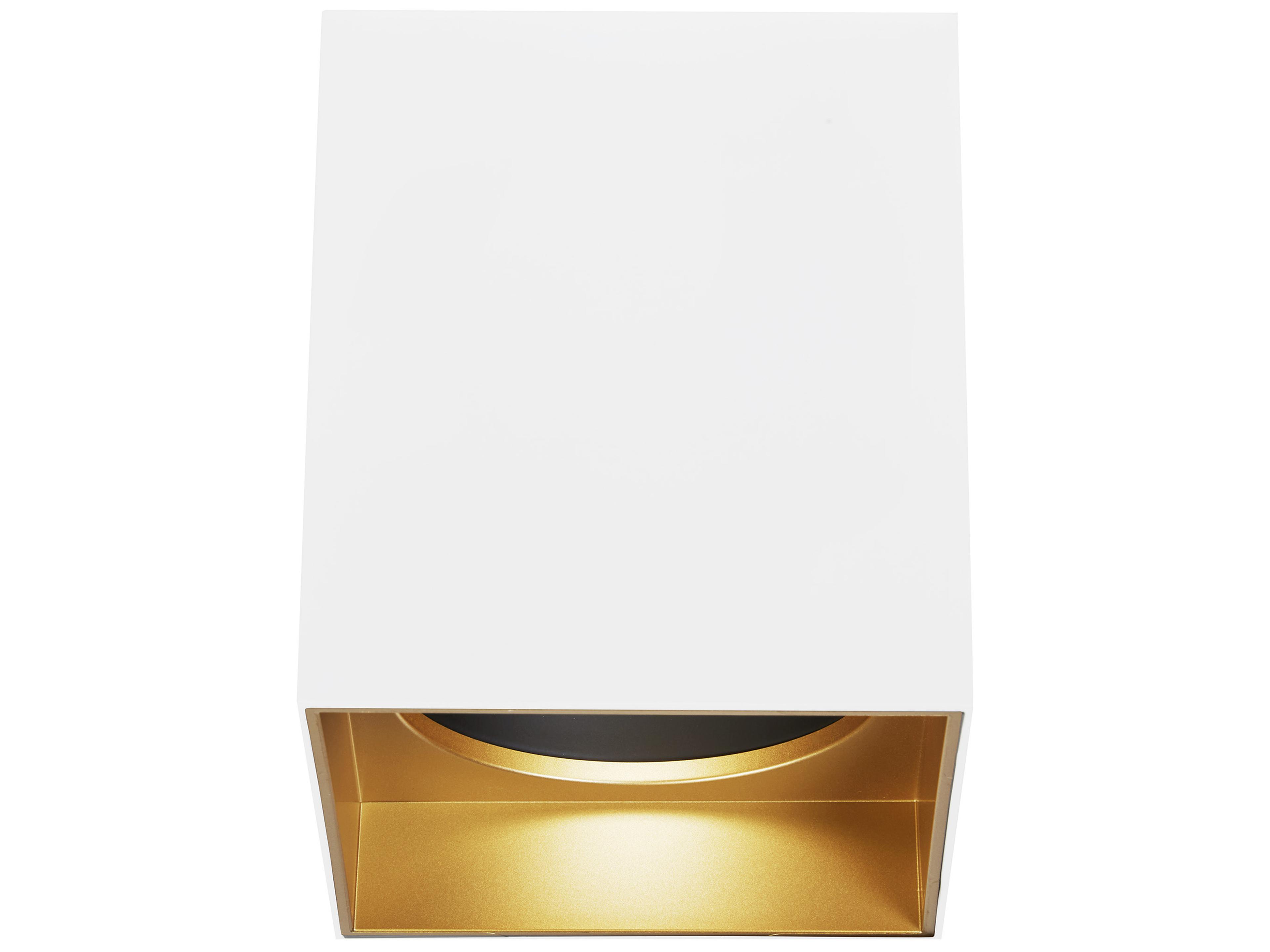 Visual Comfort Modern Exo 1-Light Matte White Gold Haze Flush Mount