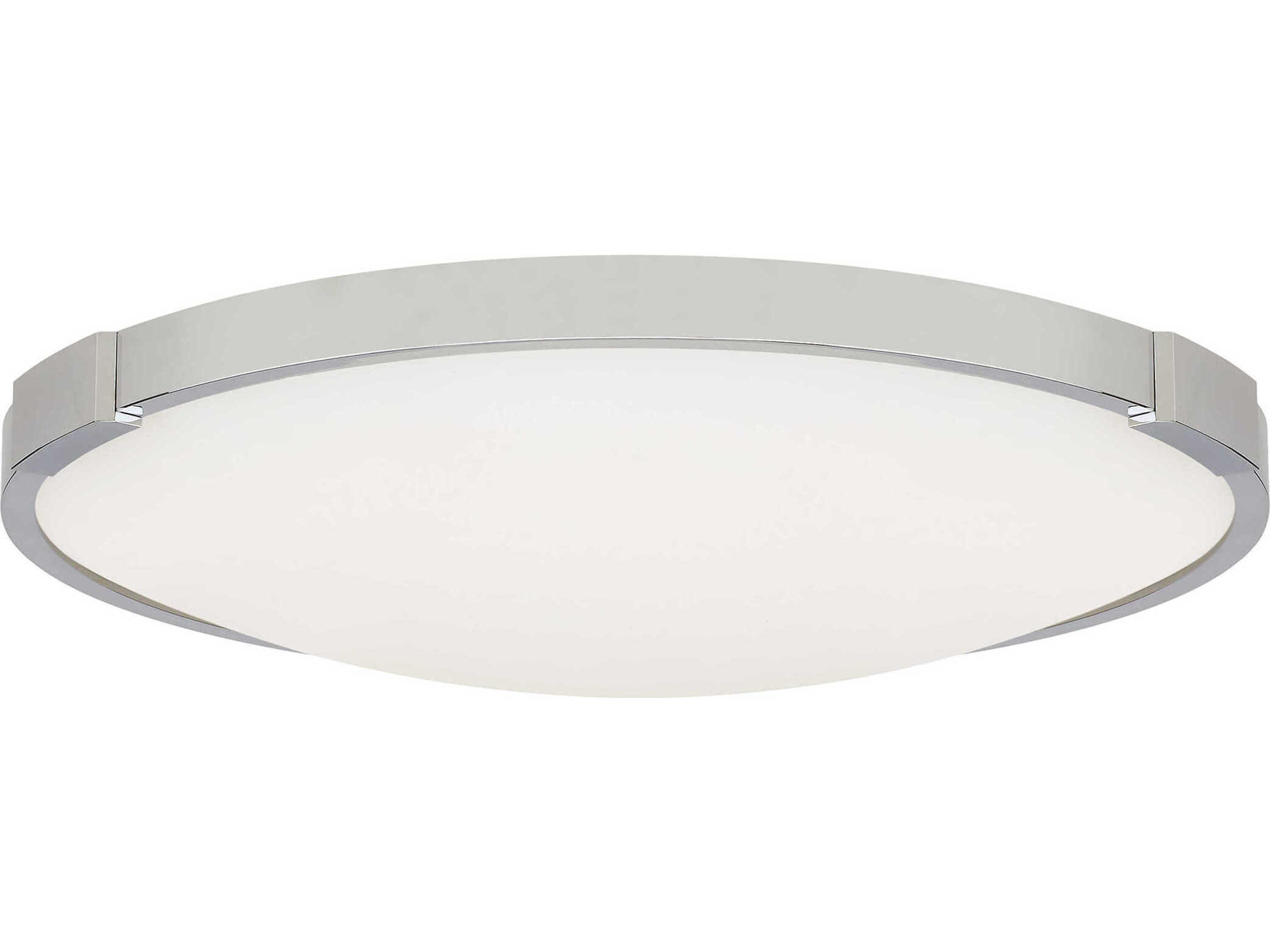 Visual Comfort Modern Lance 1-Light Chrome Bowl Flush Mount
