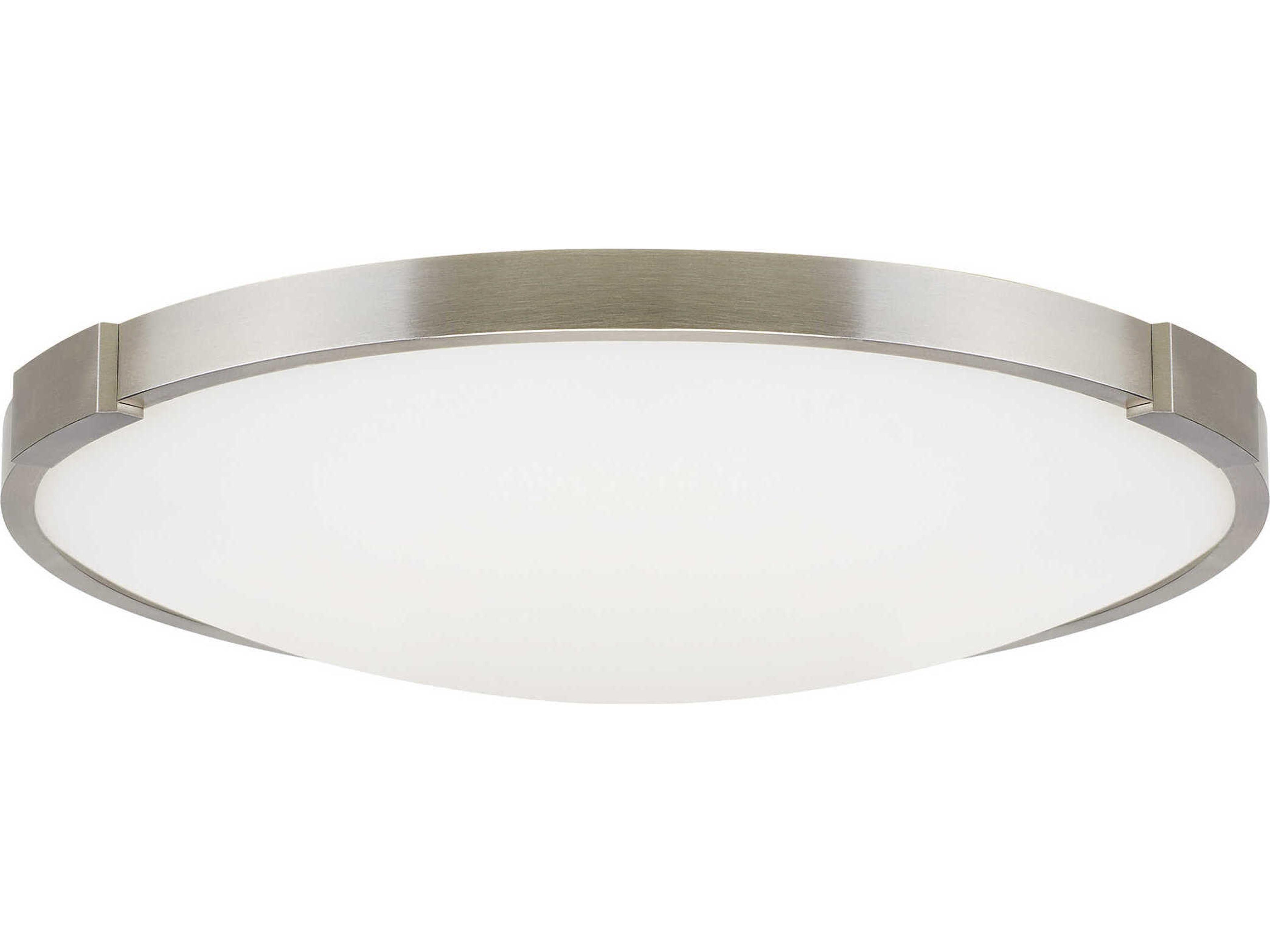 Visual Comfort Modern Lance 1-Light Satin Nickel Bowl Flush Mount