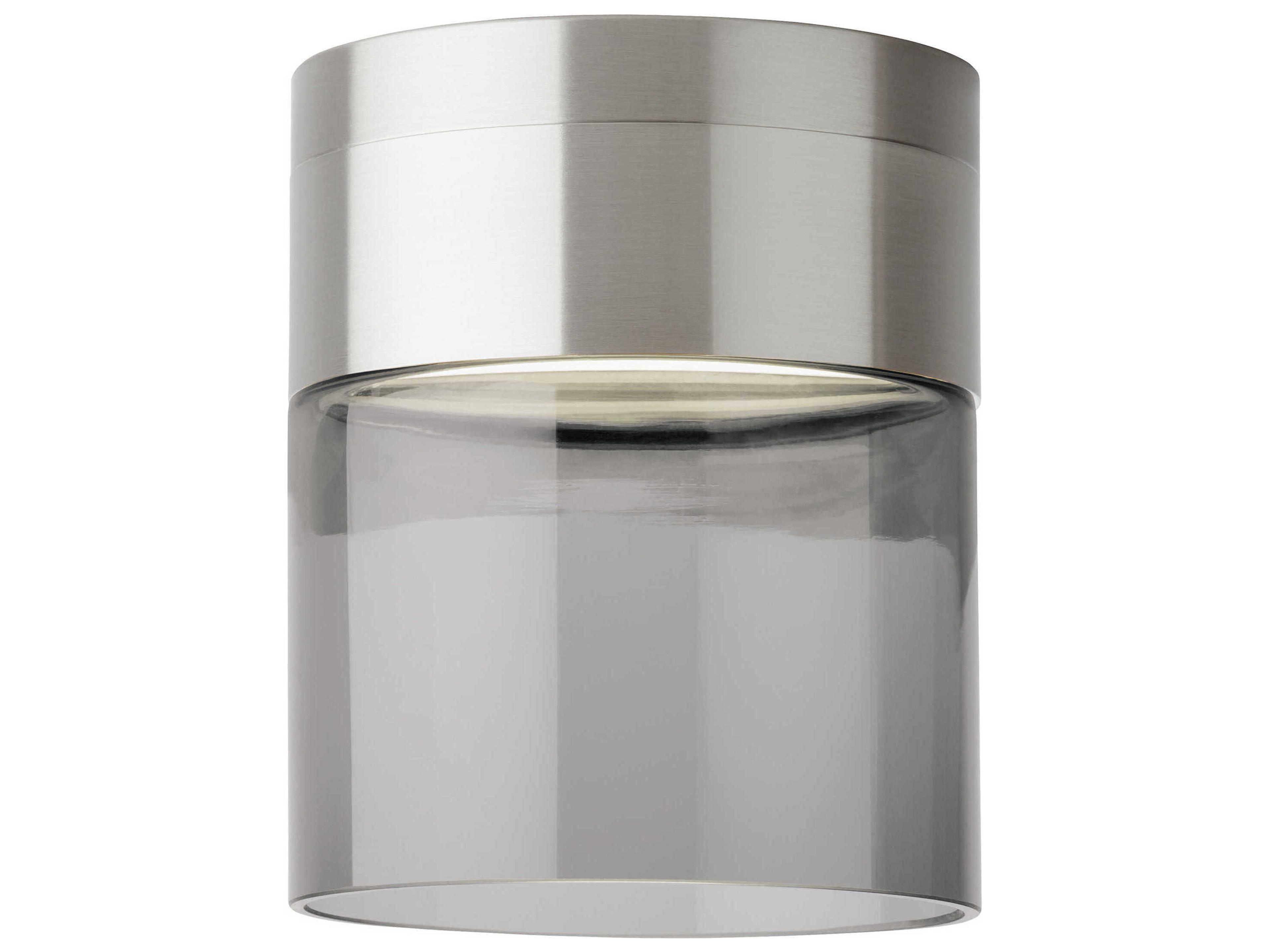 Visual Comfort Modern Manette 1-Light Satin Nickel Gray Flush Mount